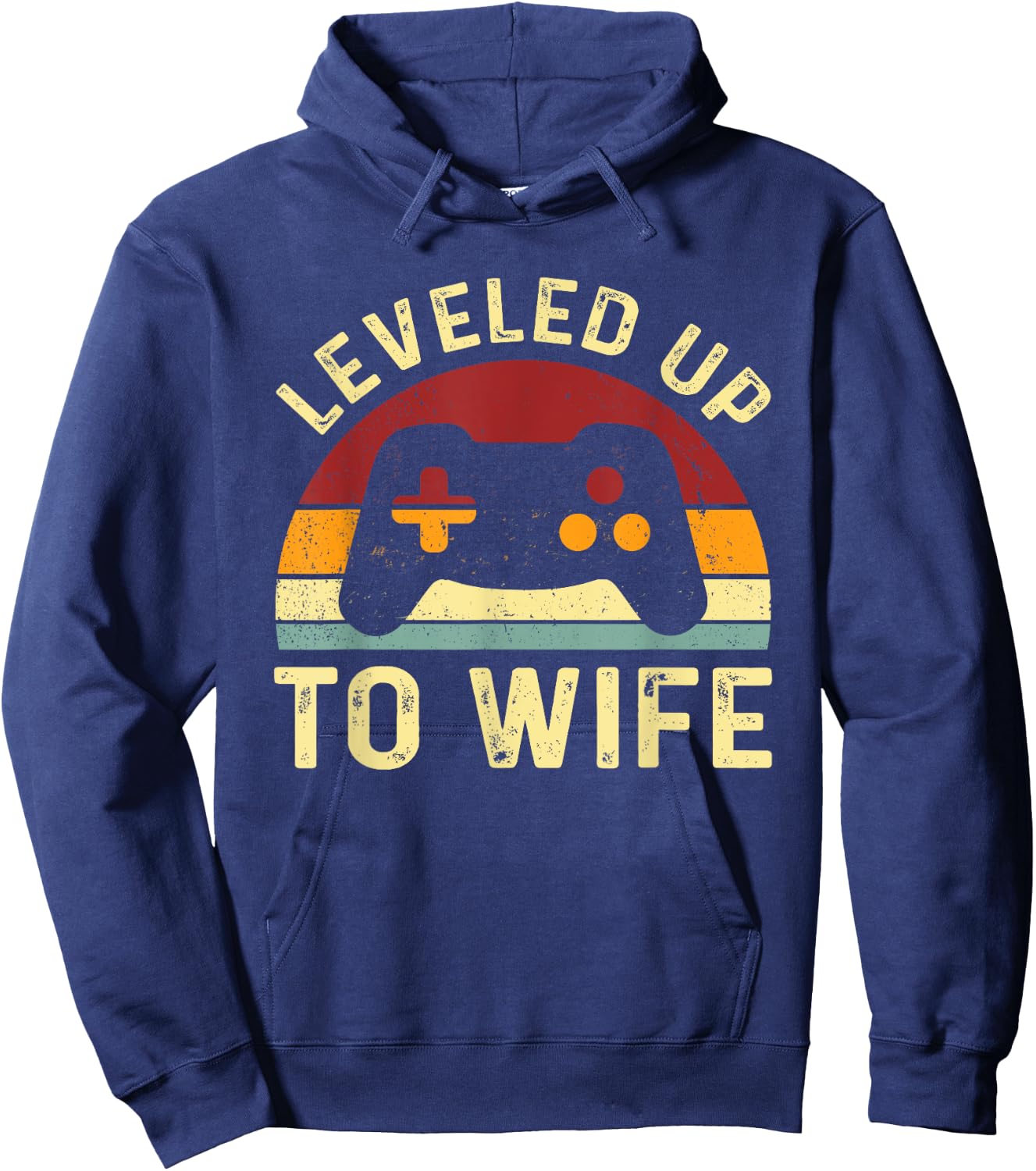 Leveled up To Wife - Newlywed Bride - Just Married Couple Hoodie - Hoodie | Navy