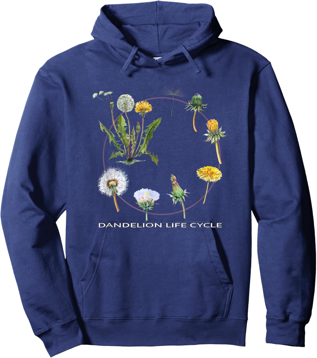 Dandelion Life Cycle Design Gardening Plant Growth Stages Ar Hoodie - Hoodie | Navy
