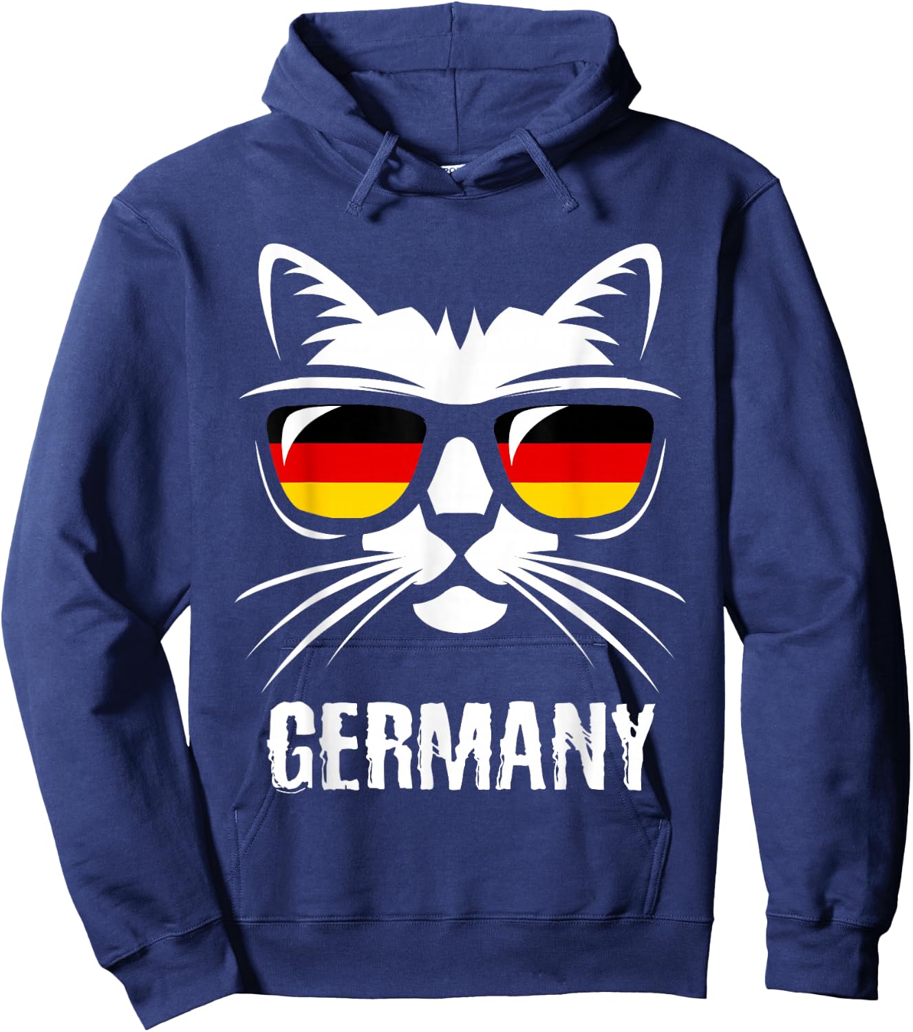 Funny Cat German Flag Germany Hoodie - Hoodie | Navy