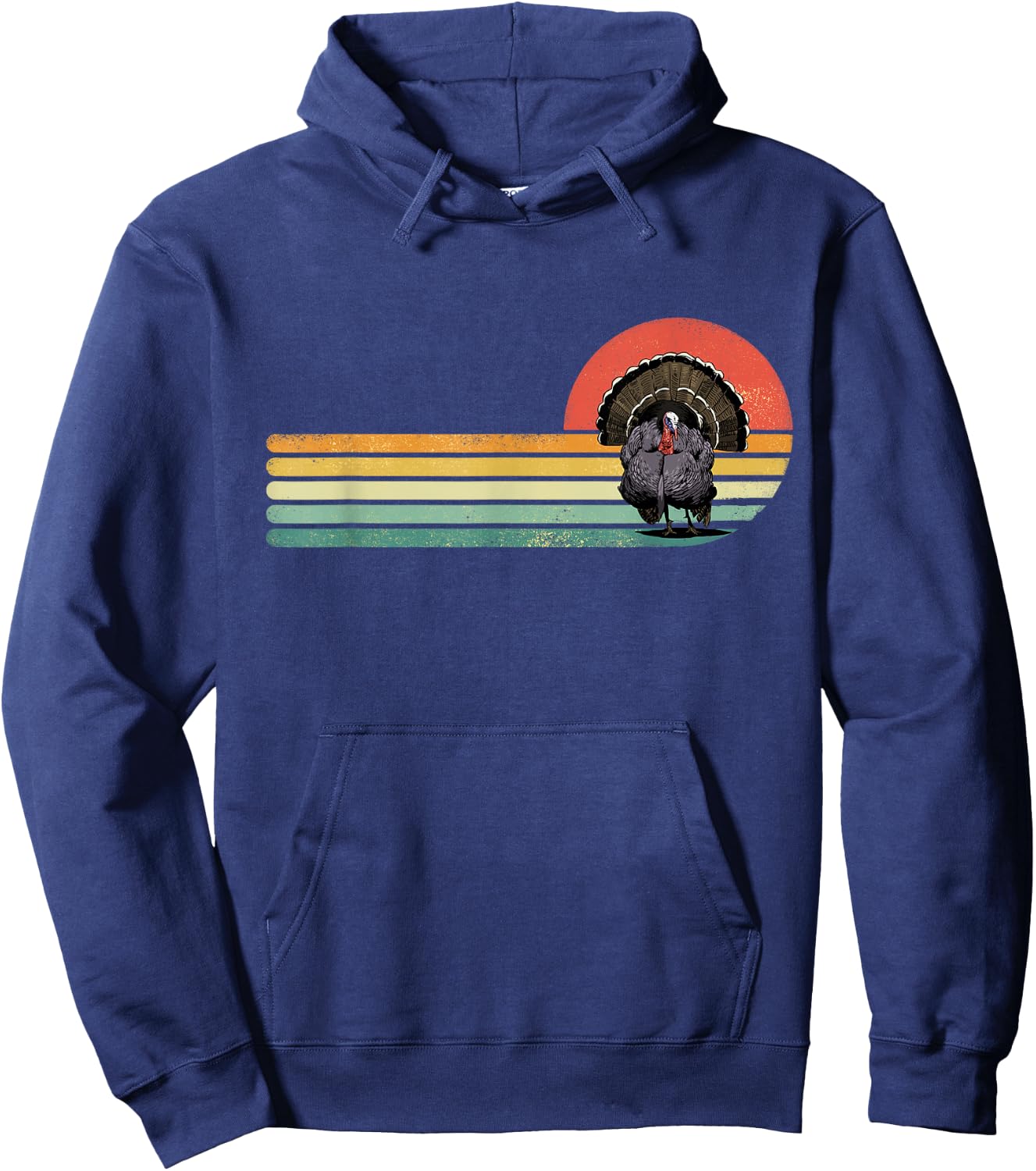 Retro Vintage Wild Turkey Bird Thanksgiving Turkey Hunting Hoodie - Hoodie | Navy