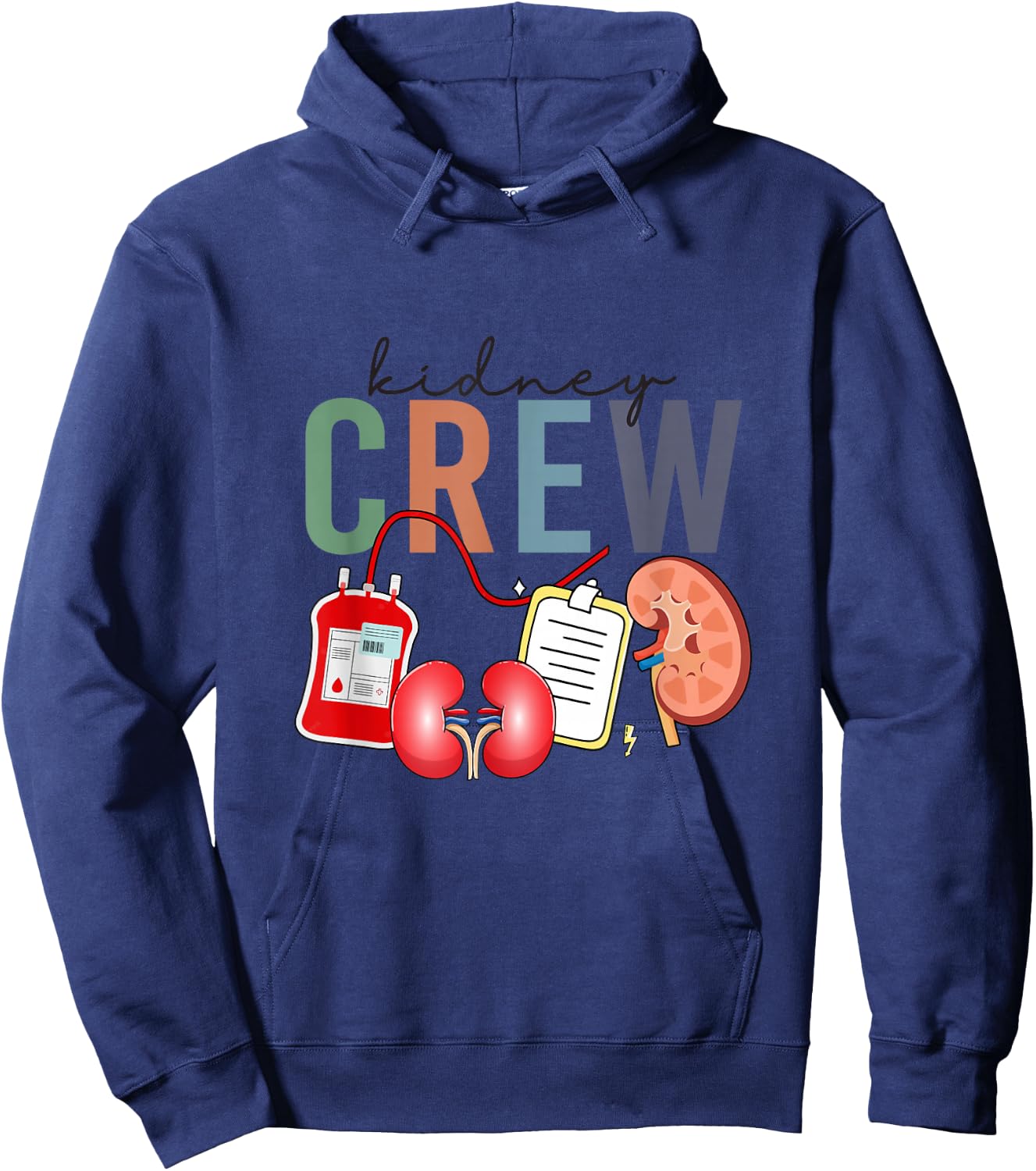Kidney Crew Vintage Dialysis Technician Nephrology Nurse Hoodie - Hoodie | Navy
