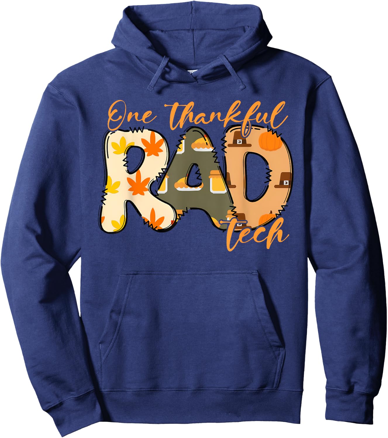 Thanksgiving Radiology One Thankful Rad Tech Medical Student Hoodie - Hoodie | Navy