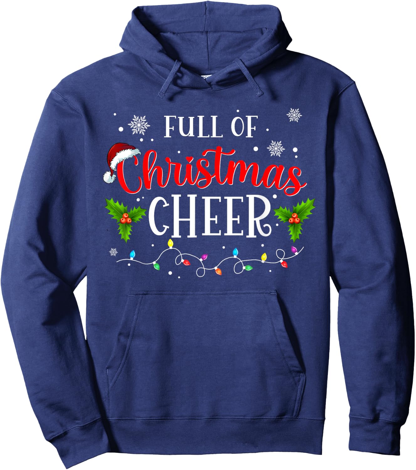 Full Of Christmas Beer And Christmas Cheer Couple Matching Hoodie - Hoodie | Navy