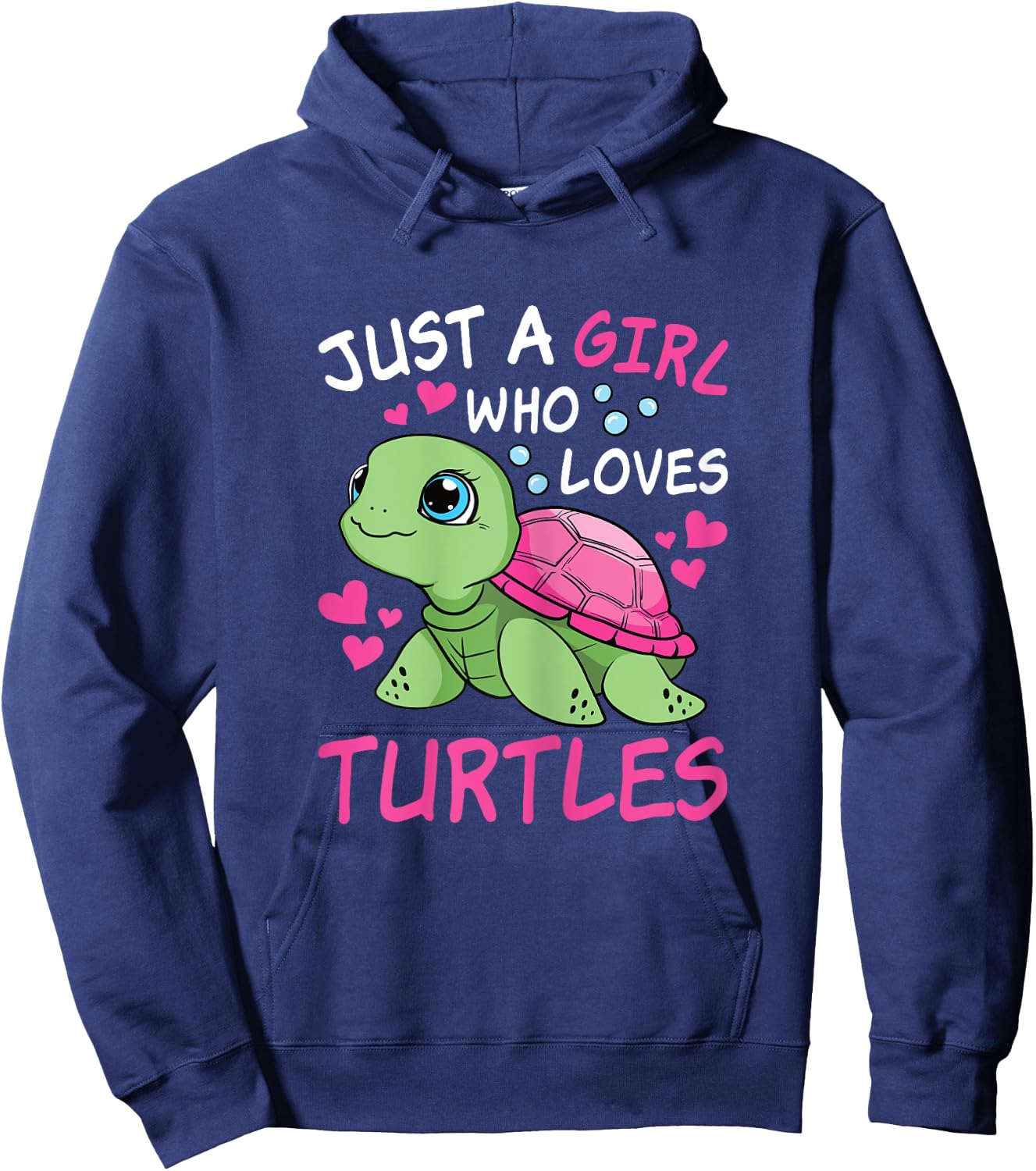 Just A Girl Who Loves Turtles Ocean Animal Sea Turtle Kids Hoodie - Hoodie | Navy