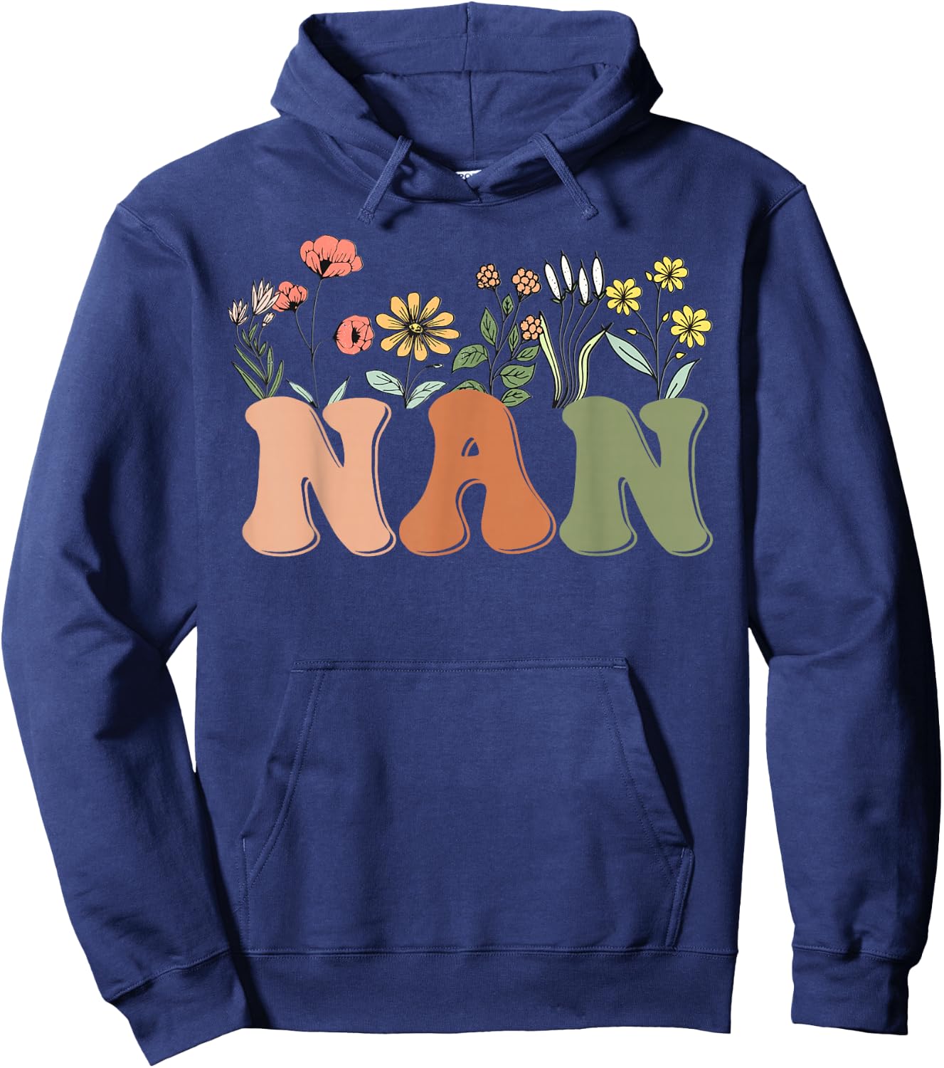 Wildflowers Nan Floral Mother's Day Nan Hoodie - Hoodie | Navy