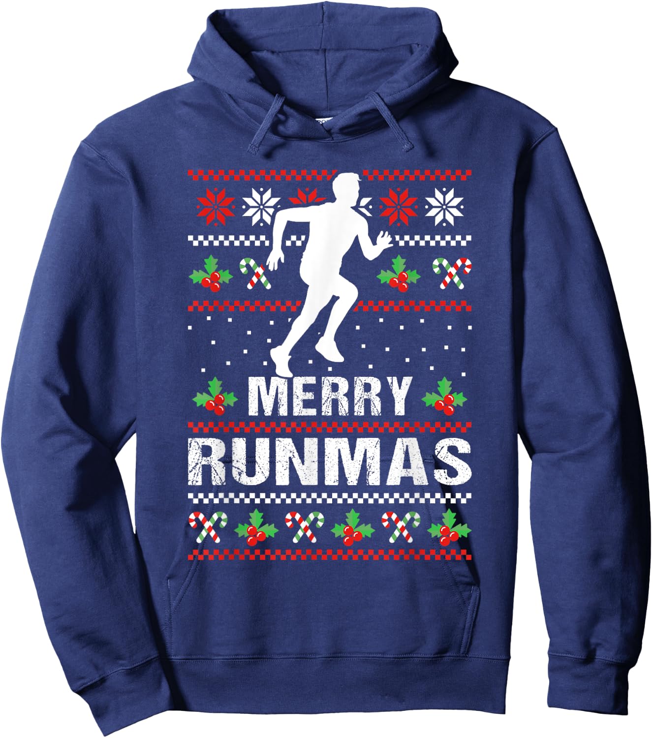 Marathon Merry Runmas Xmas Runner Hoodie - Hoodie | Navy