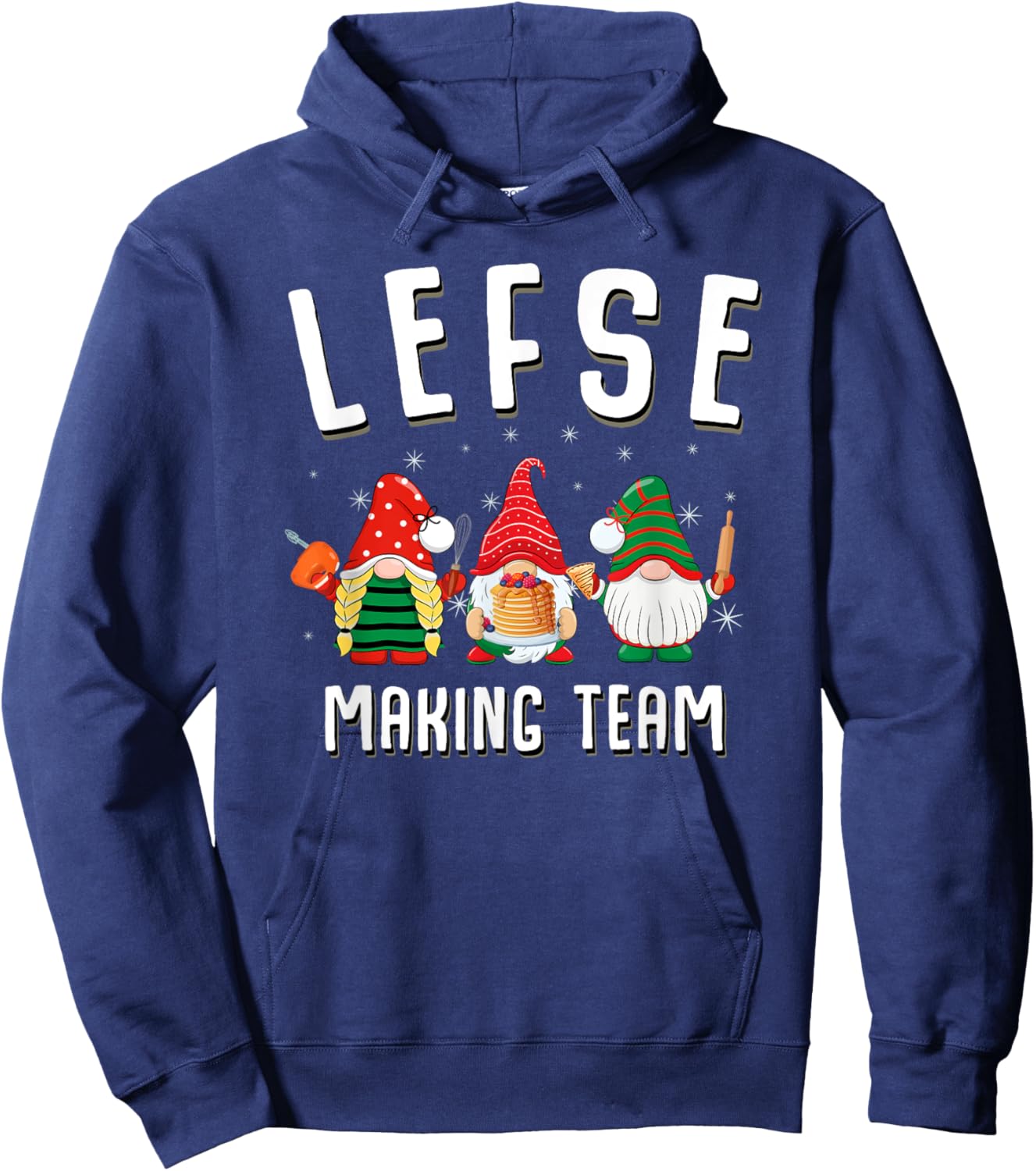 Lefse Making Team Christmas Baking Gnomes Hoodie - Hoodie | Navy