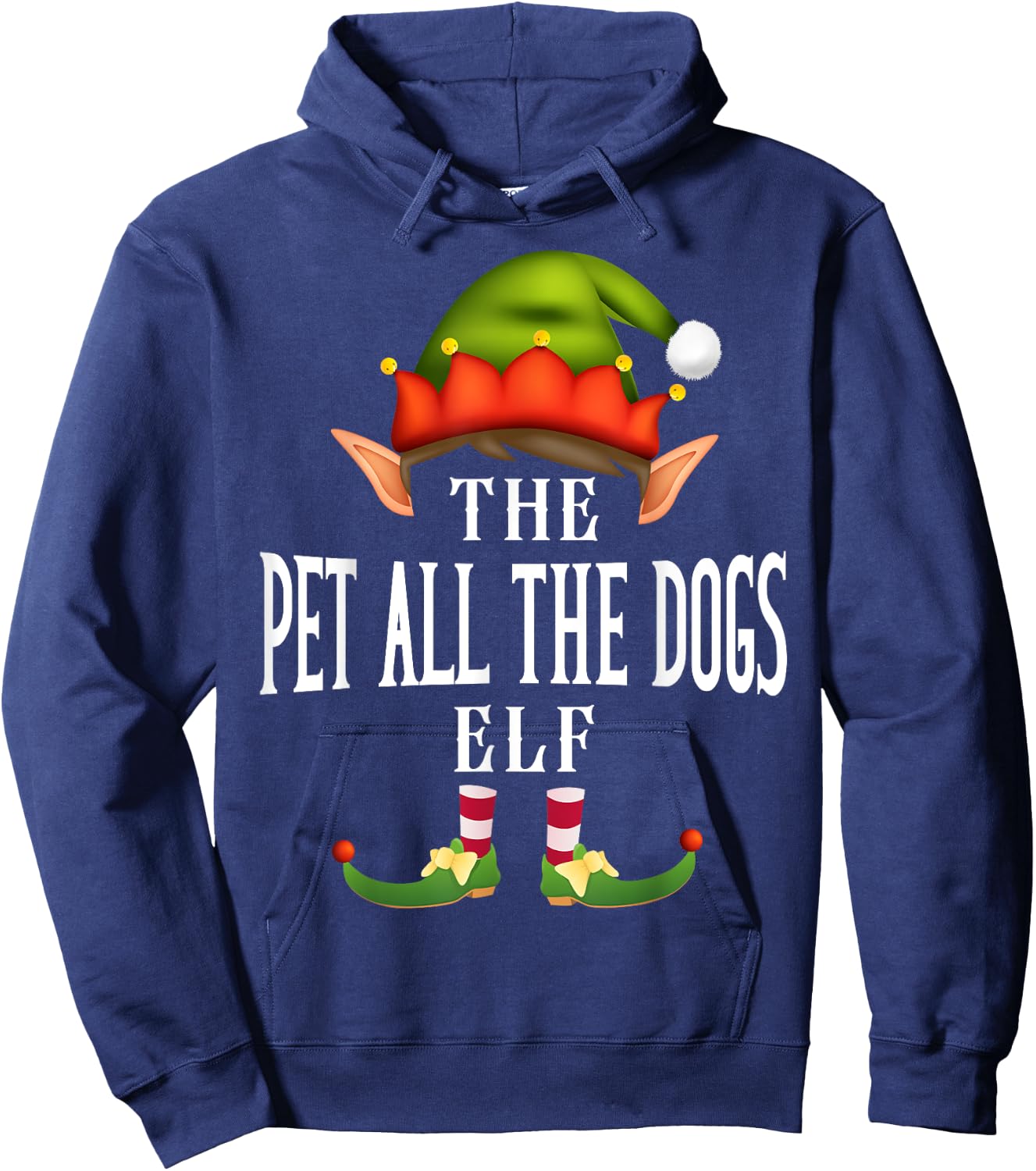 Pet all the dogs Elf Group Funny Christmas Pajama Party Hoodie - Hoodie | Navy