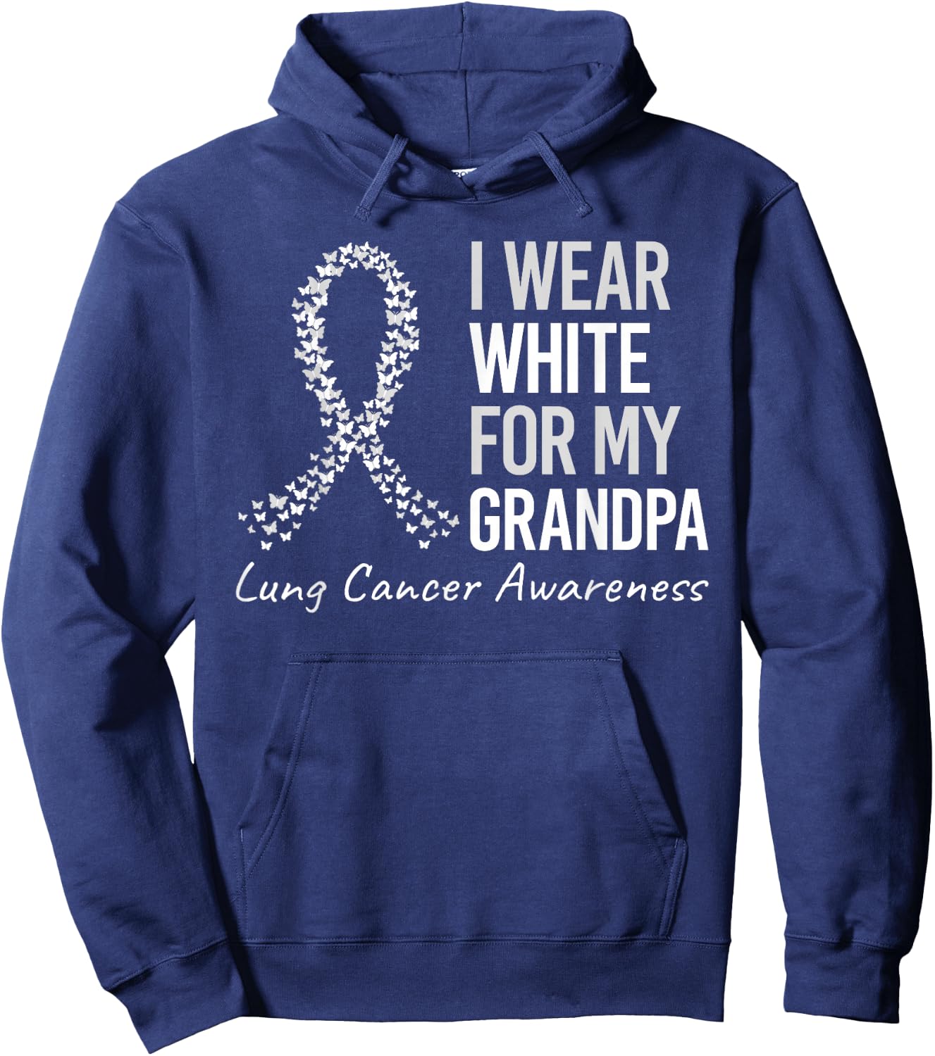 I Wear Grandpa For My Aunt Lung Cancer Awareness Warrior Hoodie - Hoodie | Navy