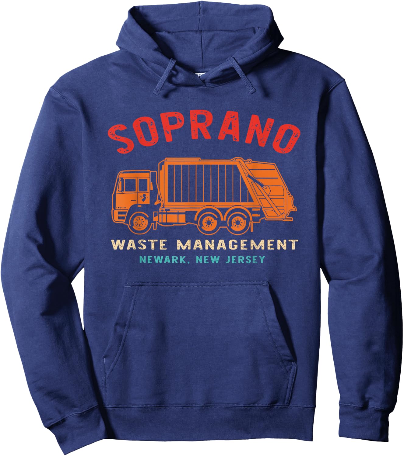 Soprano Waste Management Newark New Jersey Retro Hoodie - Hoodie | Navy