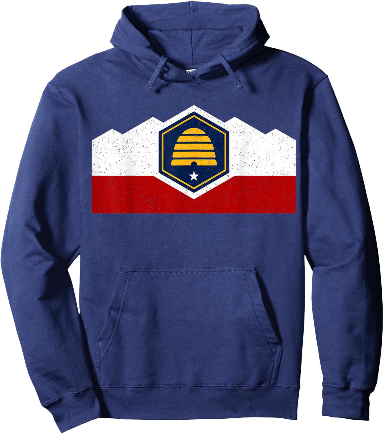 State Flag of Utah New 2024 Beehive Design Hoodie - Hoodie | Navy