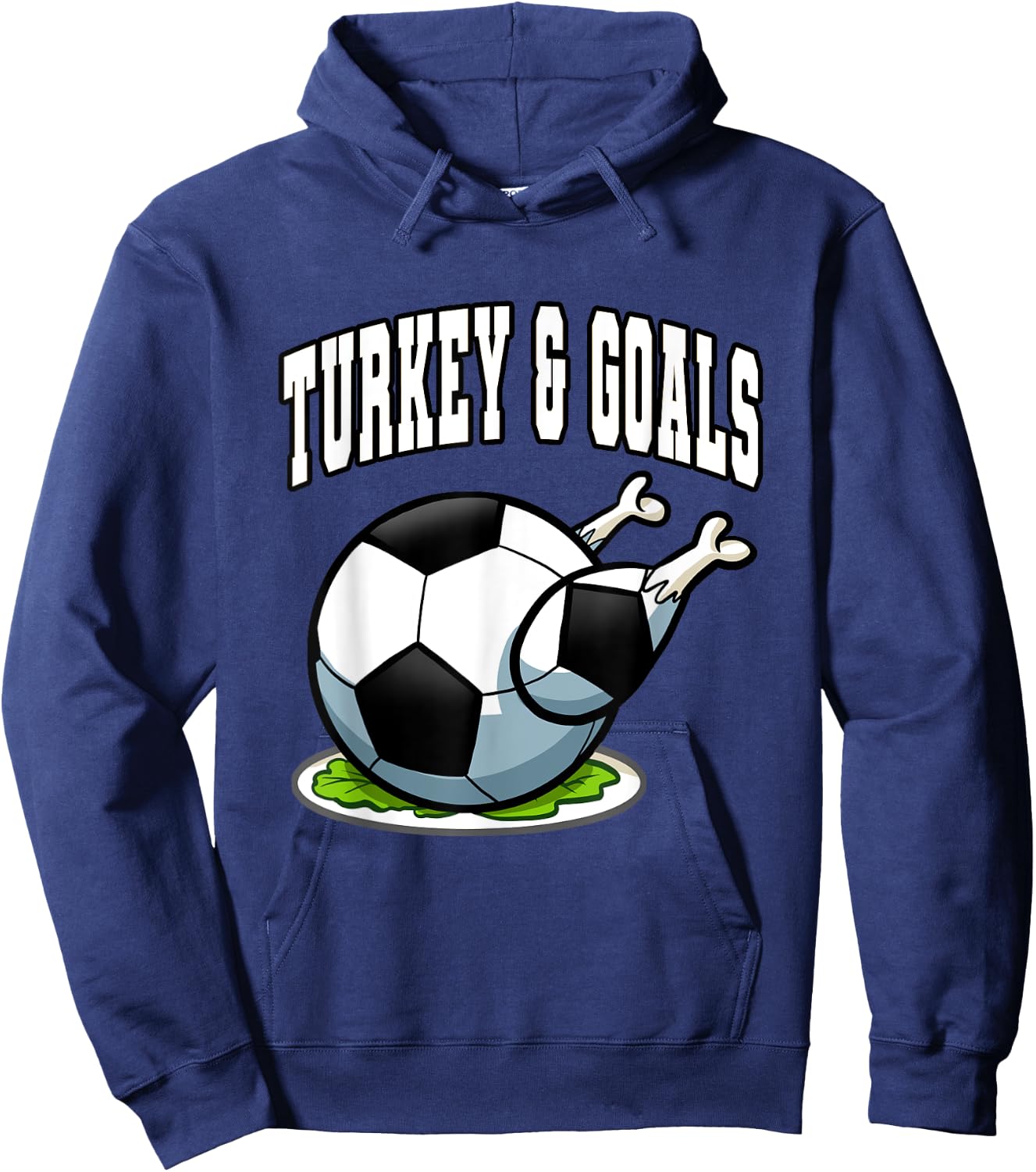 Thanksgiving Soccer Turkey Goals Men Boys Hoodie - Hoodie | Navy