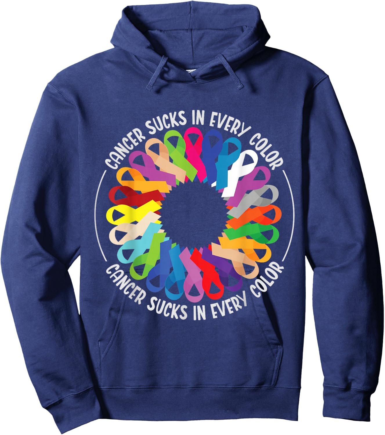 Cancer Sucks In Every Color Fighter | Funk Cancer Hoodie - Hoodie | Navy