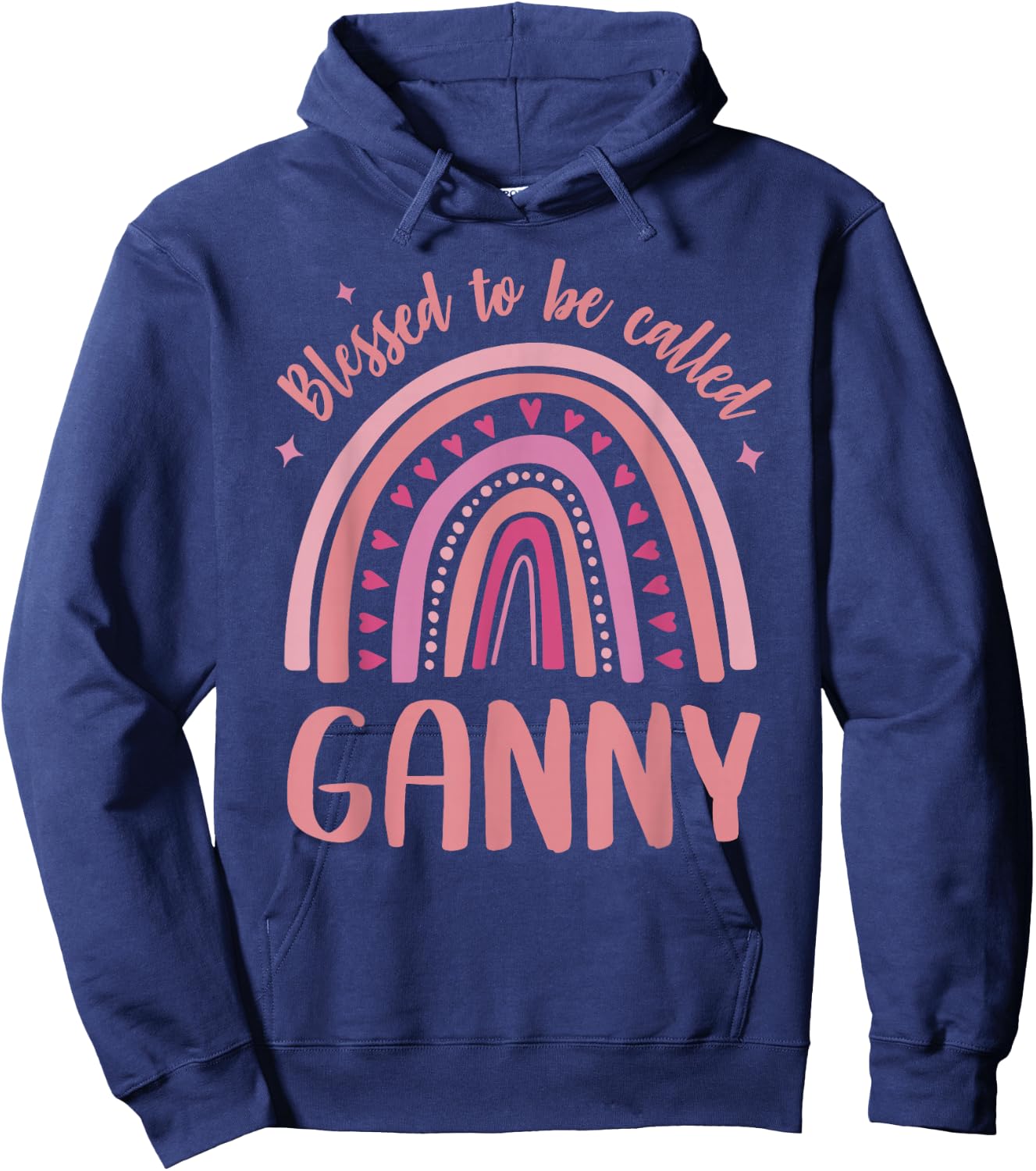 Ganny for Grandma Women Mother's Day Blessed Ganny Hoodie - Hoodie | Navy