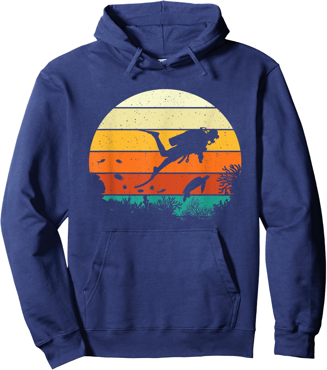 Retro Vintage Scuba Diver - Scuba Diving Ocean Hoodie - Hoodie | Navy