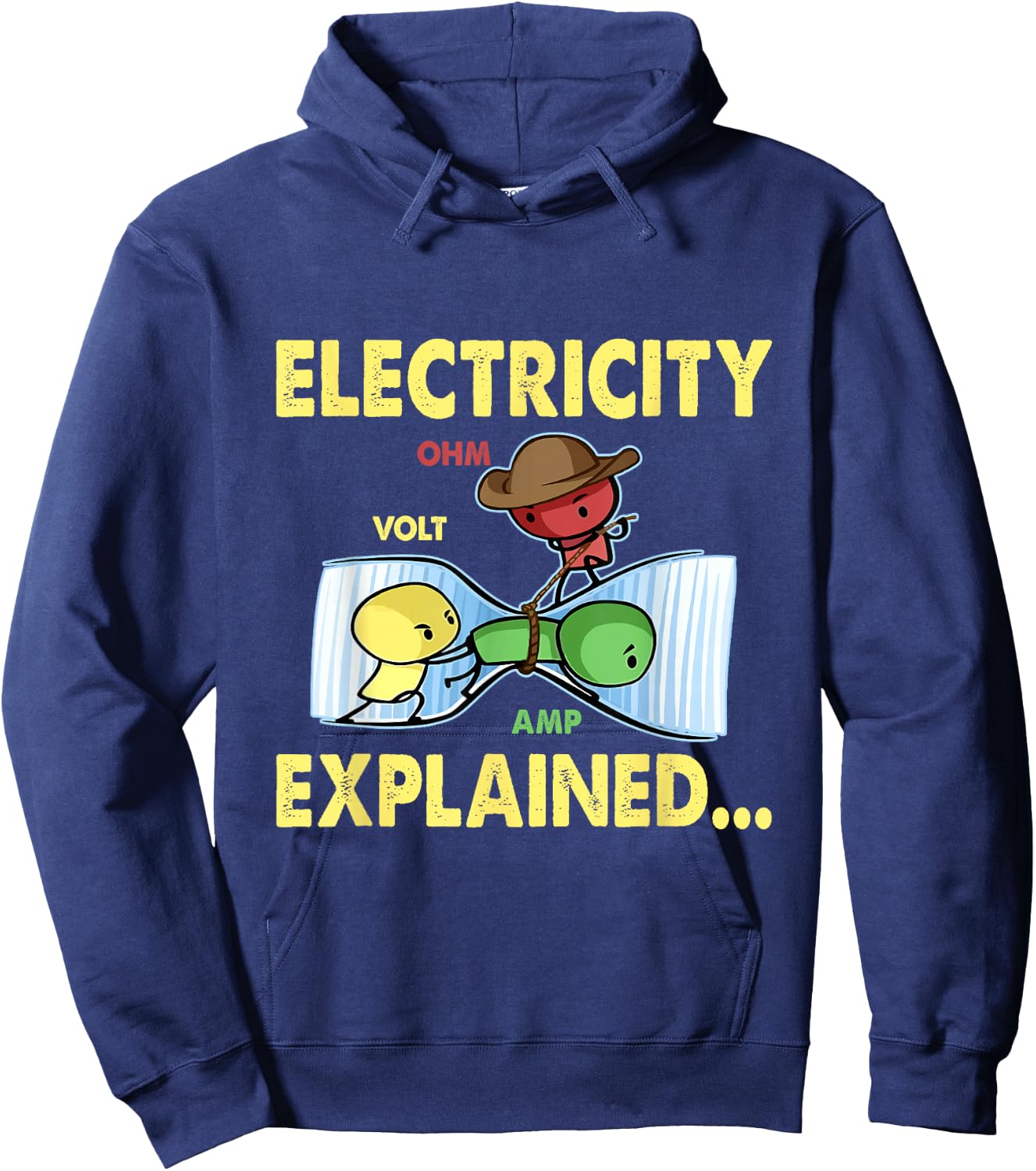 Electricity Explained Volt Ohm Amp Electrician Science Hoodie - Hoodie | Navy