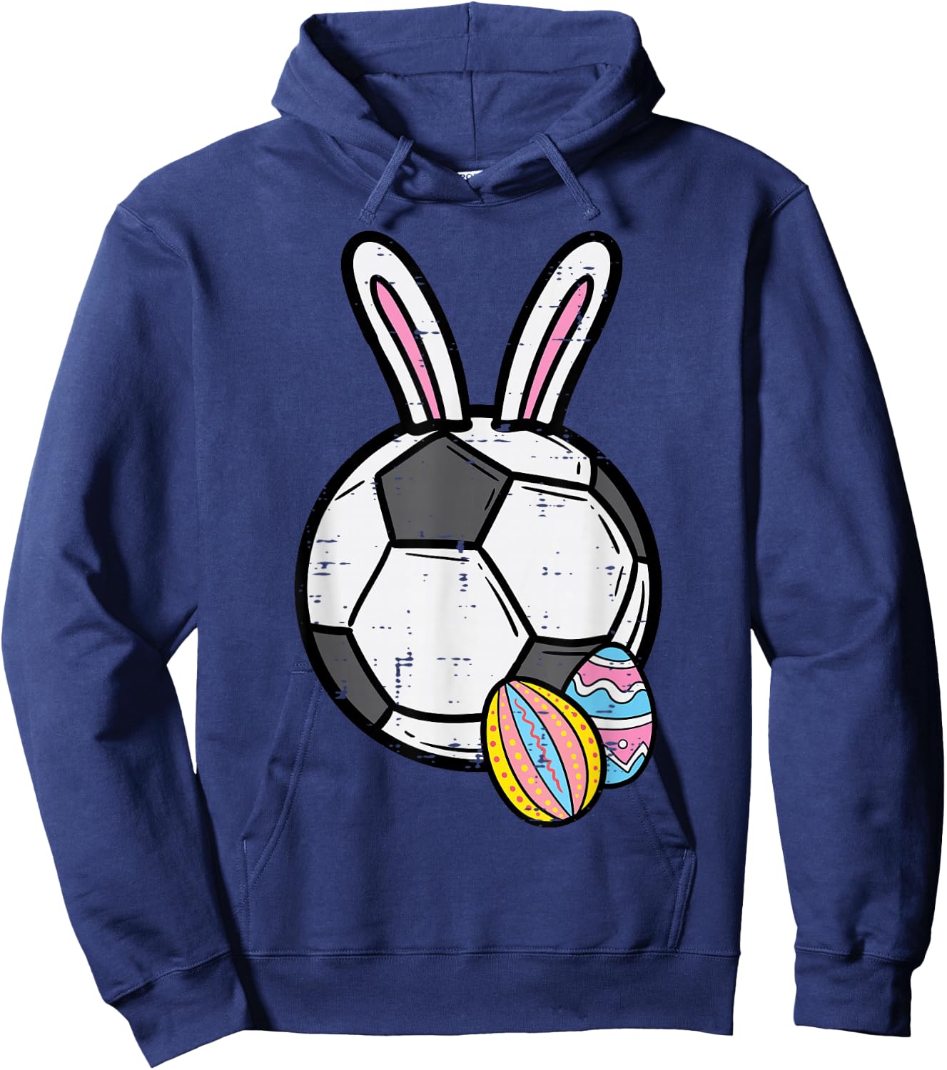 Easter Soocer Ball Bunny Football Sports Men Boys Kids Teens Hoodie - Hoodie | Navy