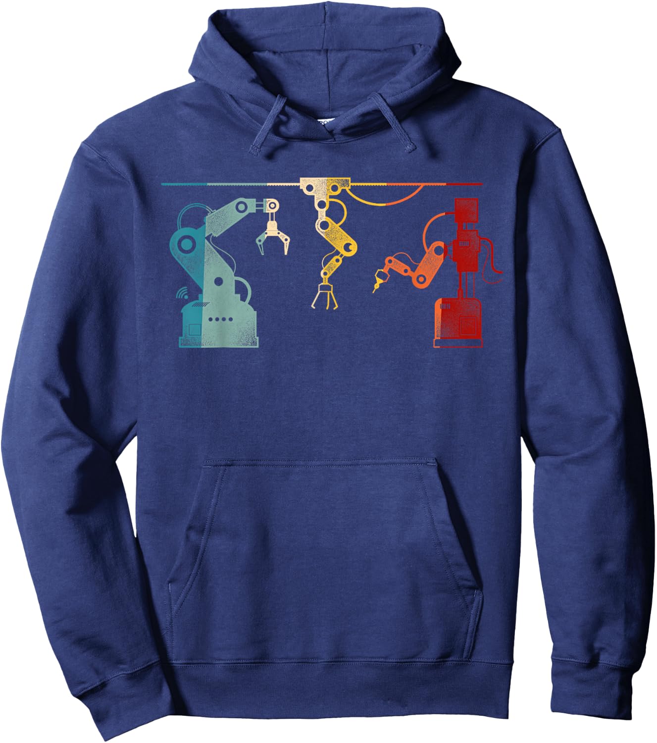 Robot Robotics Engineer Retro Vintage Hoodie - Hoodie | Navy