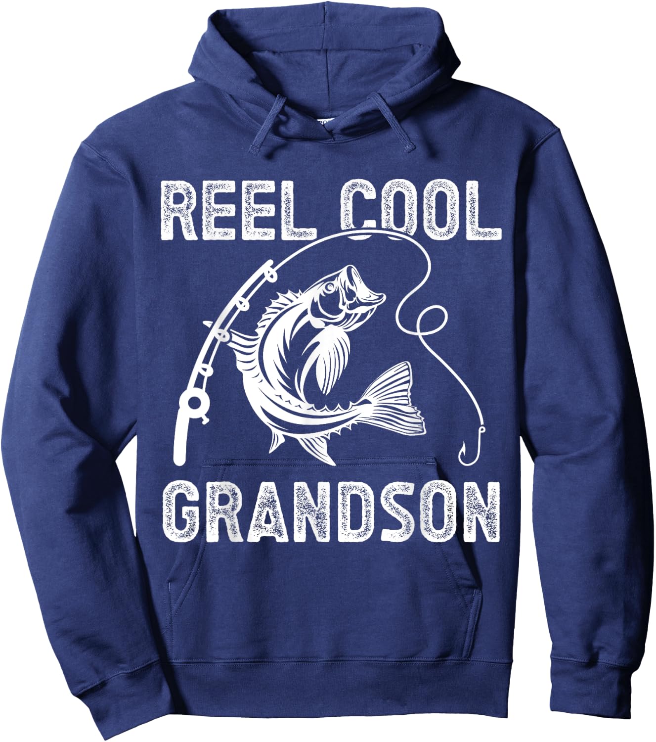 Reel Cool Grandson Fishing for Fisherman Father's Day Hoodie - Hoodie | Navy