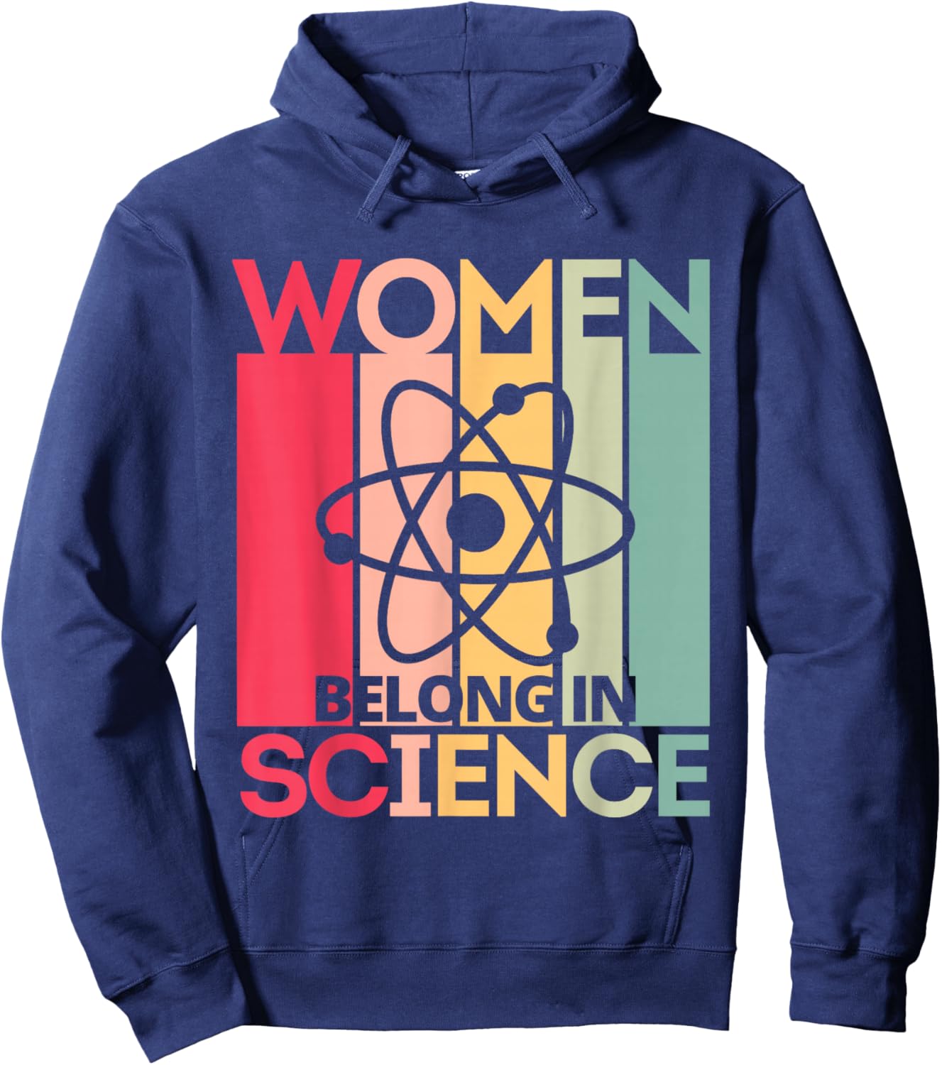 Women Belong in Science, Feminist and STEM Girls Empowerment Hoodie - Hoodie | Navy