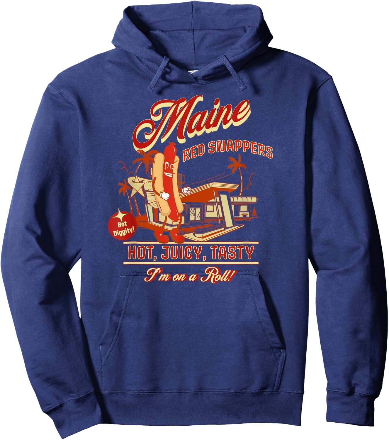 Maine Red Snappers. Best Hot Dog Ever! Women Girls Kids Hoodie - Hoodie | Navy