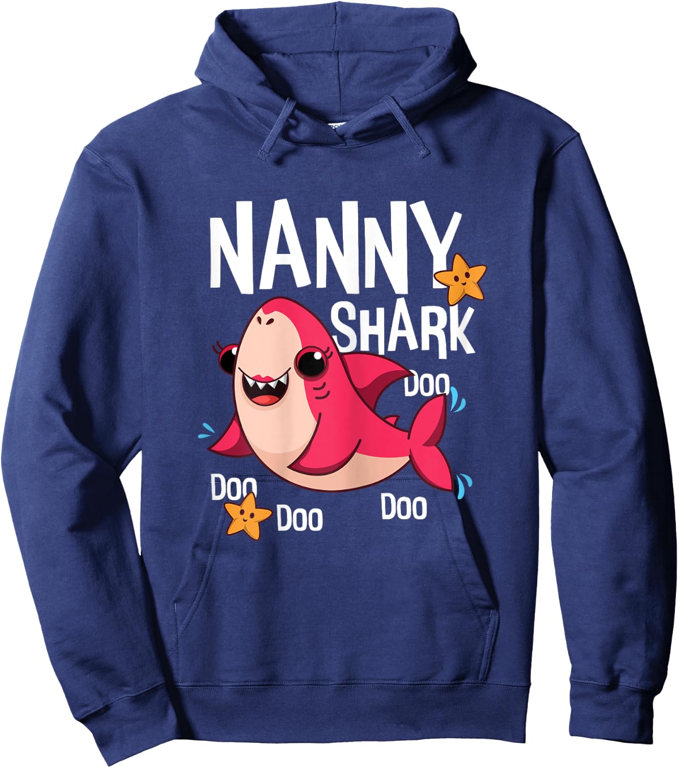 Cute Kawaii Shark Nanny Mom Mama Mommy Mother's Day Hoodie - Hoodie | Navy