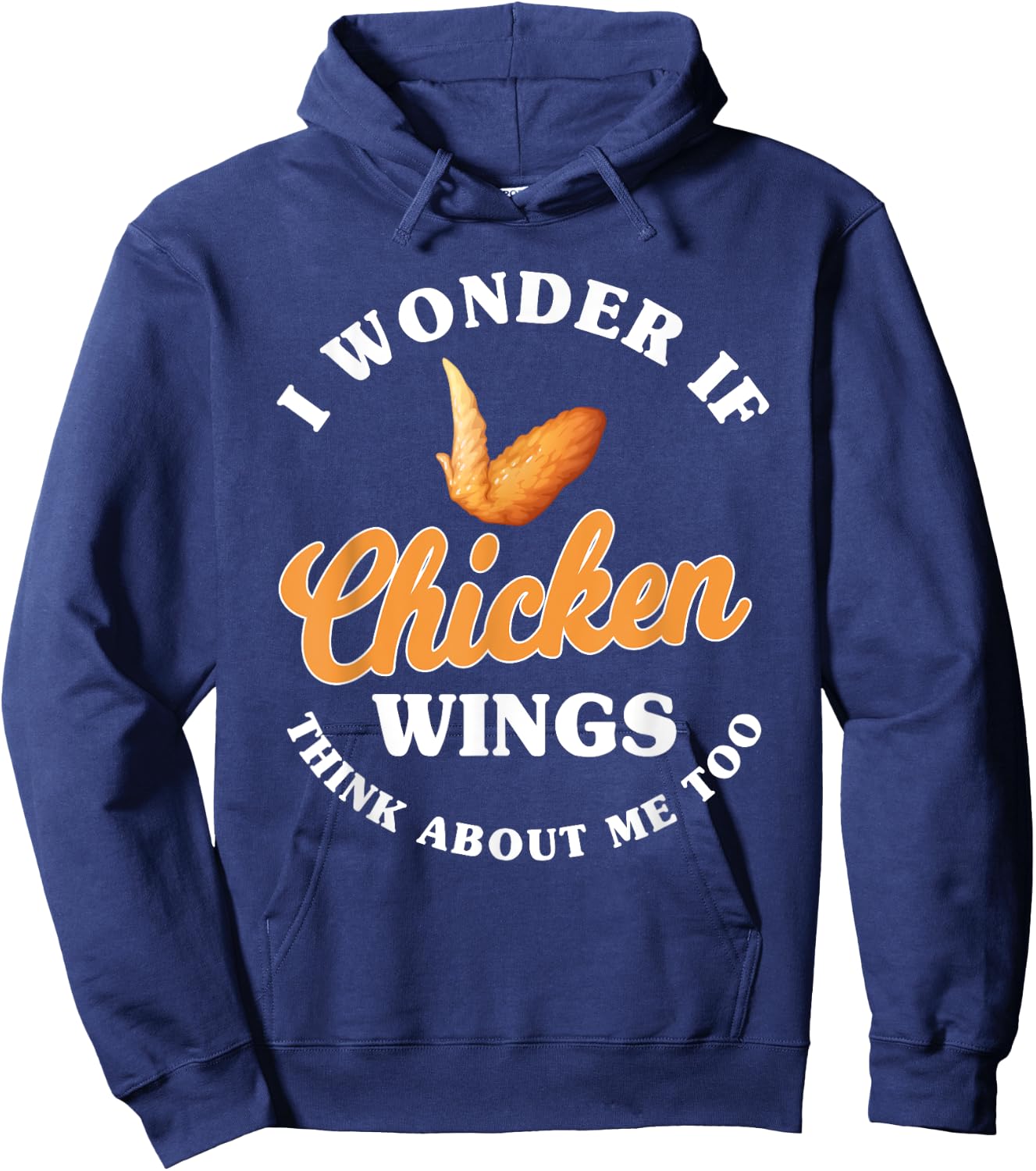 Funny Chicken Wings Saying Hot Wing Fast Food Hoodie - Hoodie | Navy