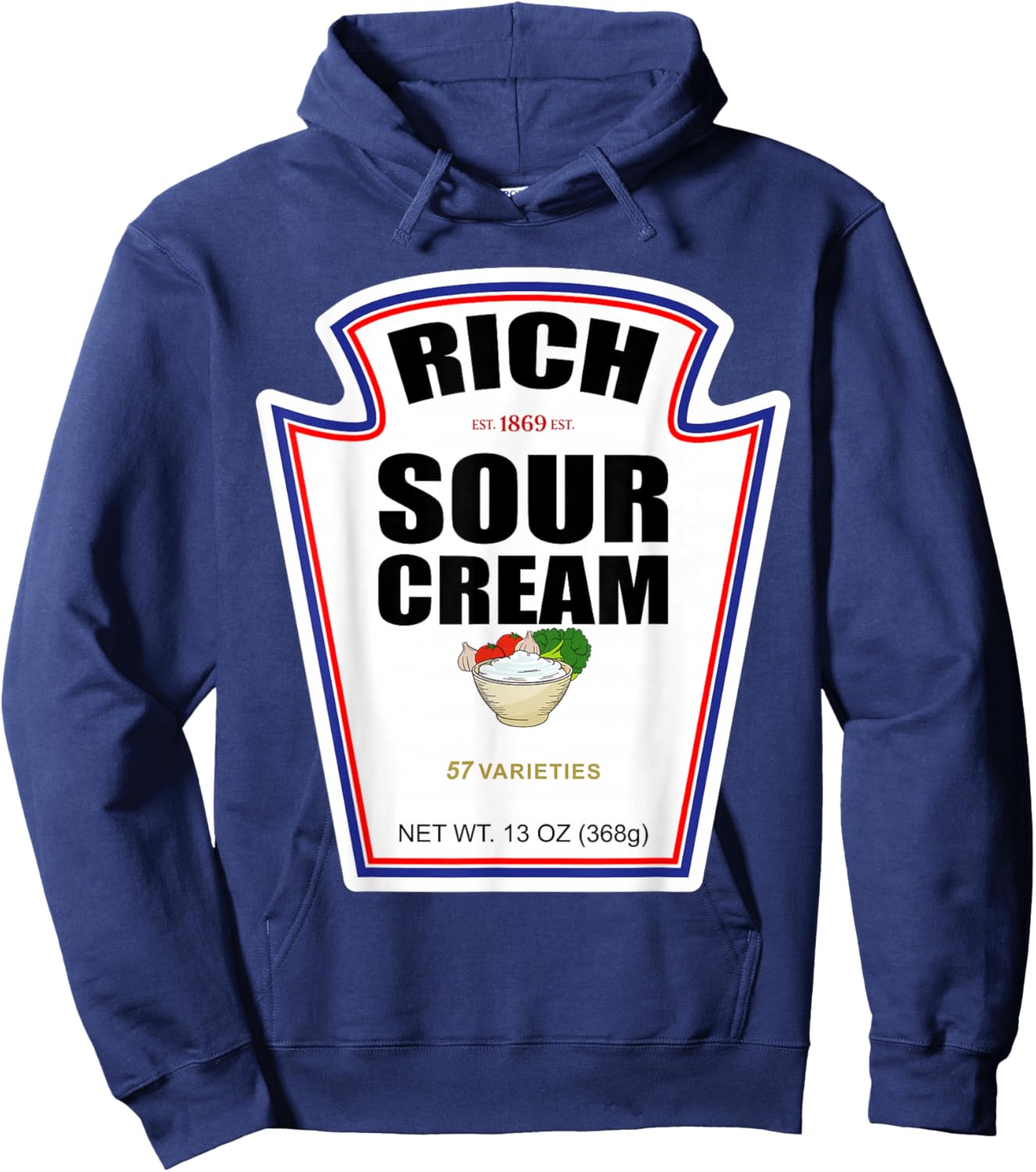 Halloween Matching Costume Rich Sour Cream Bottle Label Hoodie - Hoodie | Navy