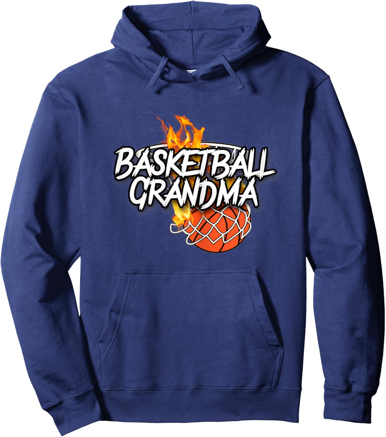 Basketball Grandma - Basketball Clothing - Fire Basketball Hoodie - Hoodie | Navy