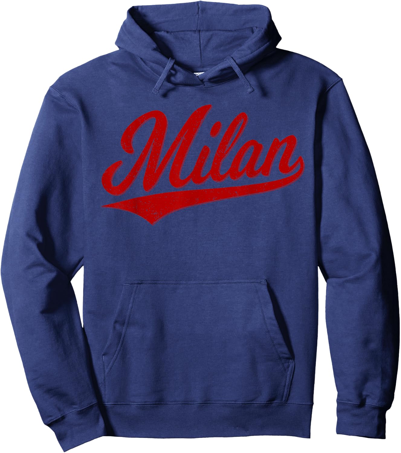 Milan Italy Varsity Script Retro Vintage Sports Style Hoodie - Hoodie | Navy