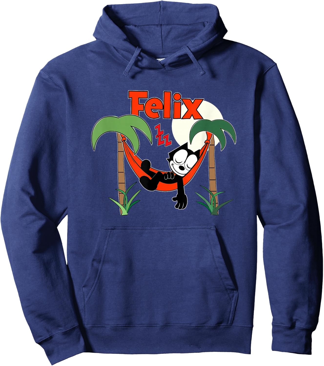 Felix Cat Naps in Hammock Vintage Cartoon Retro Hoodie - Hoodie | Navy