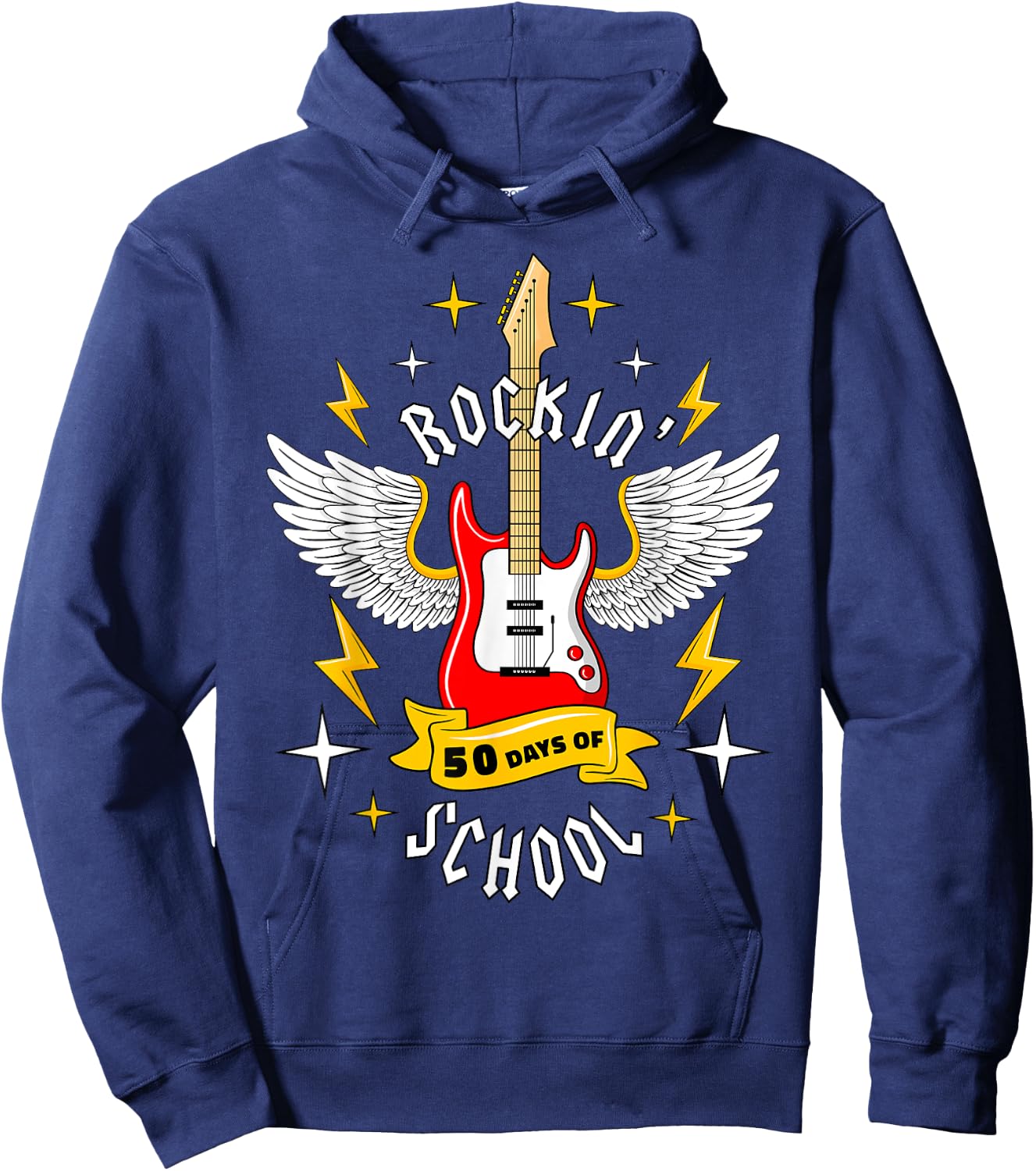 Rockin 50 Days of School 50th Day of School Teacher Student Men Women Girls Kids Hoodie - Hoodie | Navy