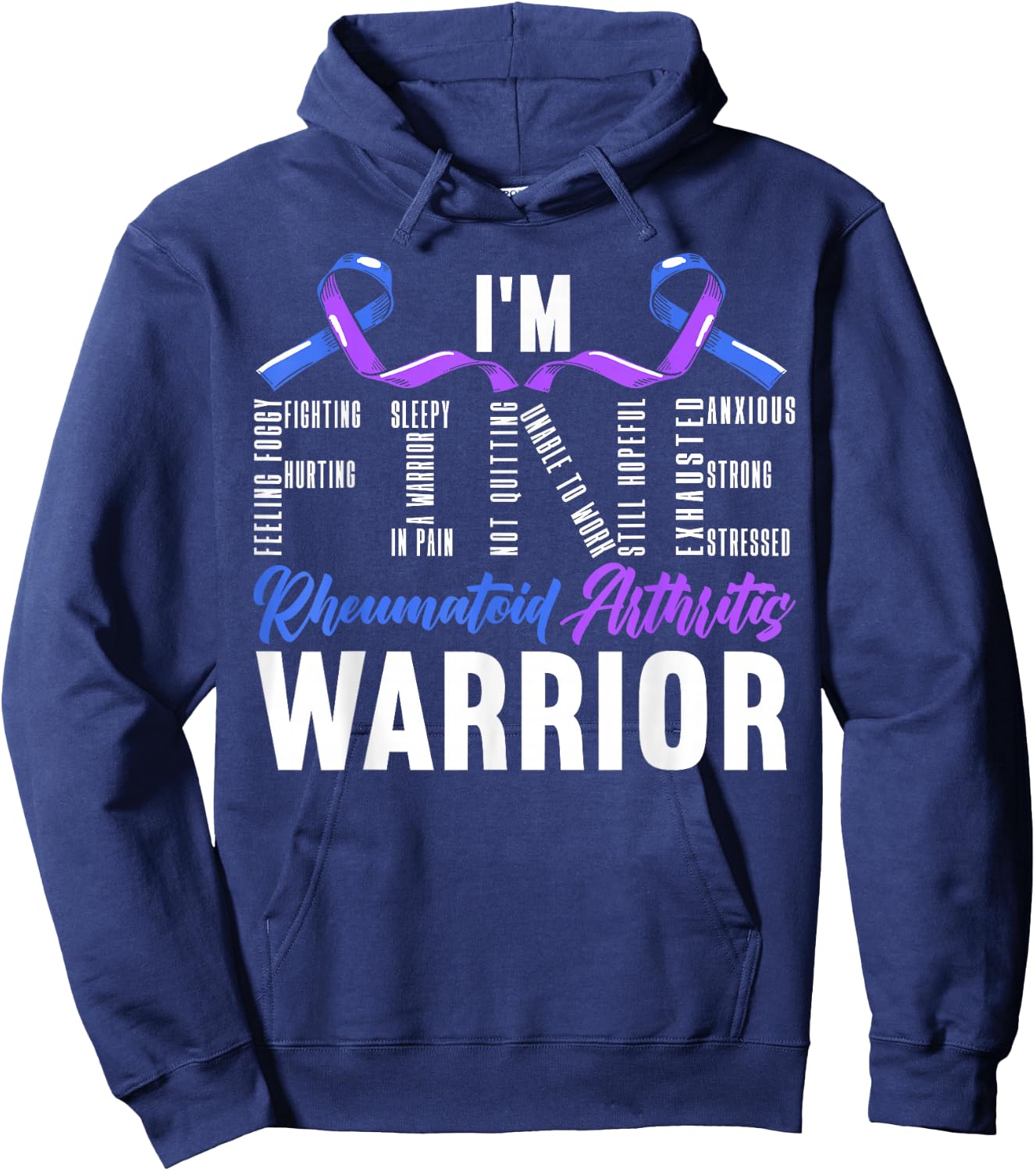 Rheumatoid Arthritis Warrior Autoimmune Disorder Hoodie - Hoodie | Navy