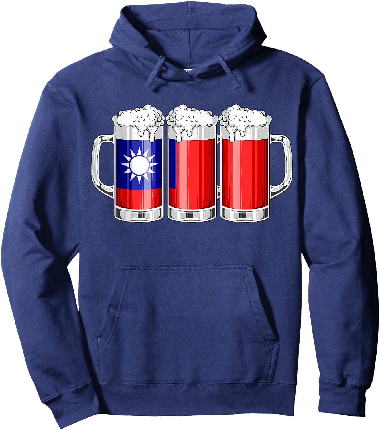Beer Taiwanese Shirt - Beer Taiwan Flag Patriotic Women Men Hoodie - Hoodie | Navy