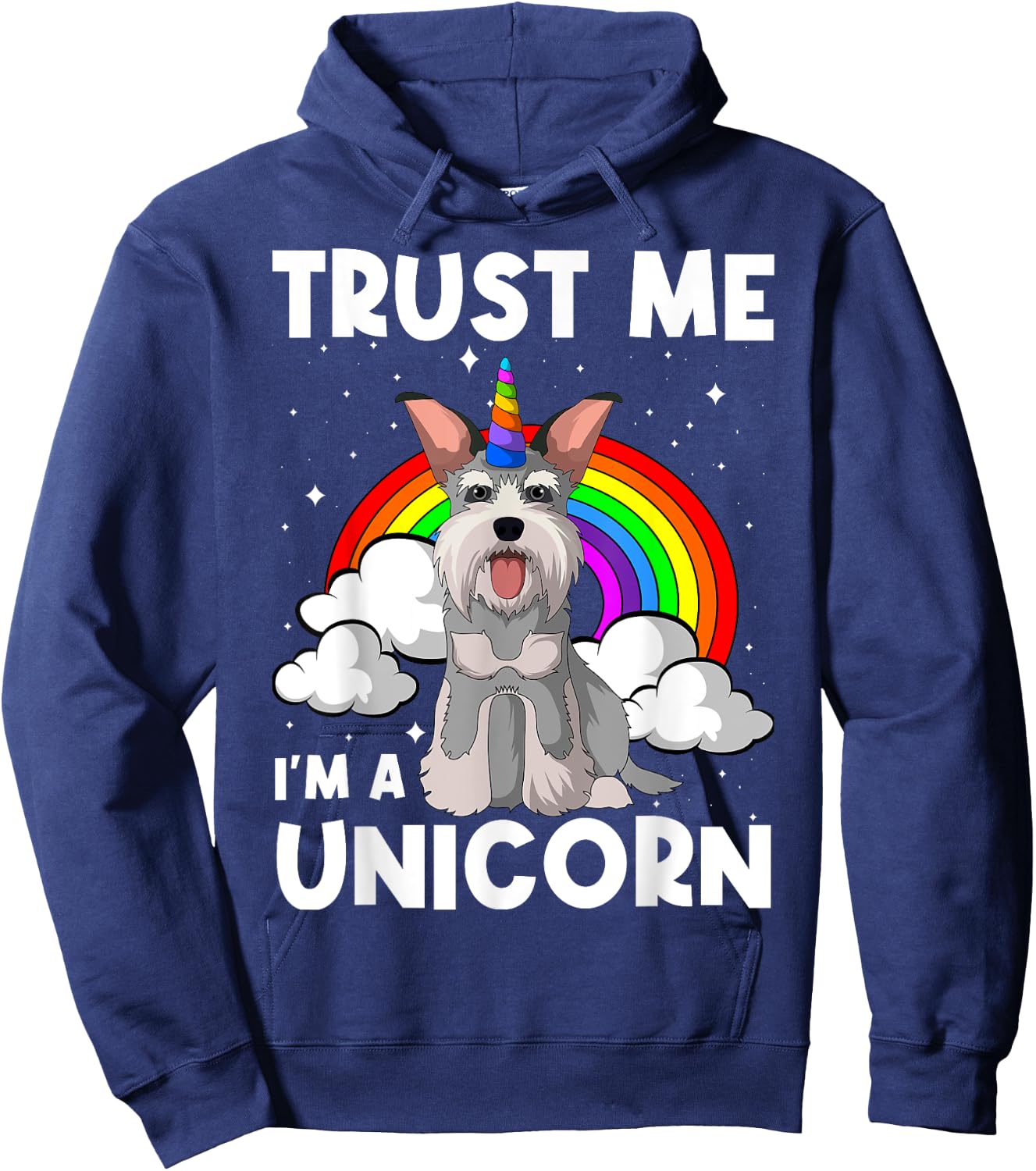 Schnauzer Unicorn Wire-Haired Pinscher Whiskered Snout Dog Men Women Girls Kids Hoodie - Hoodie | Navy