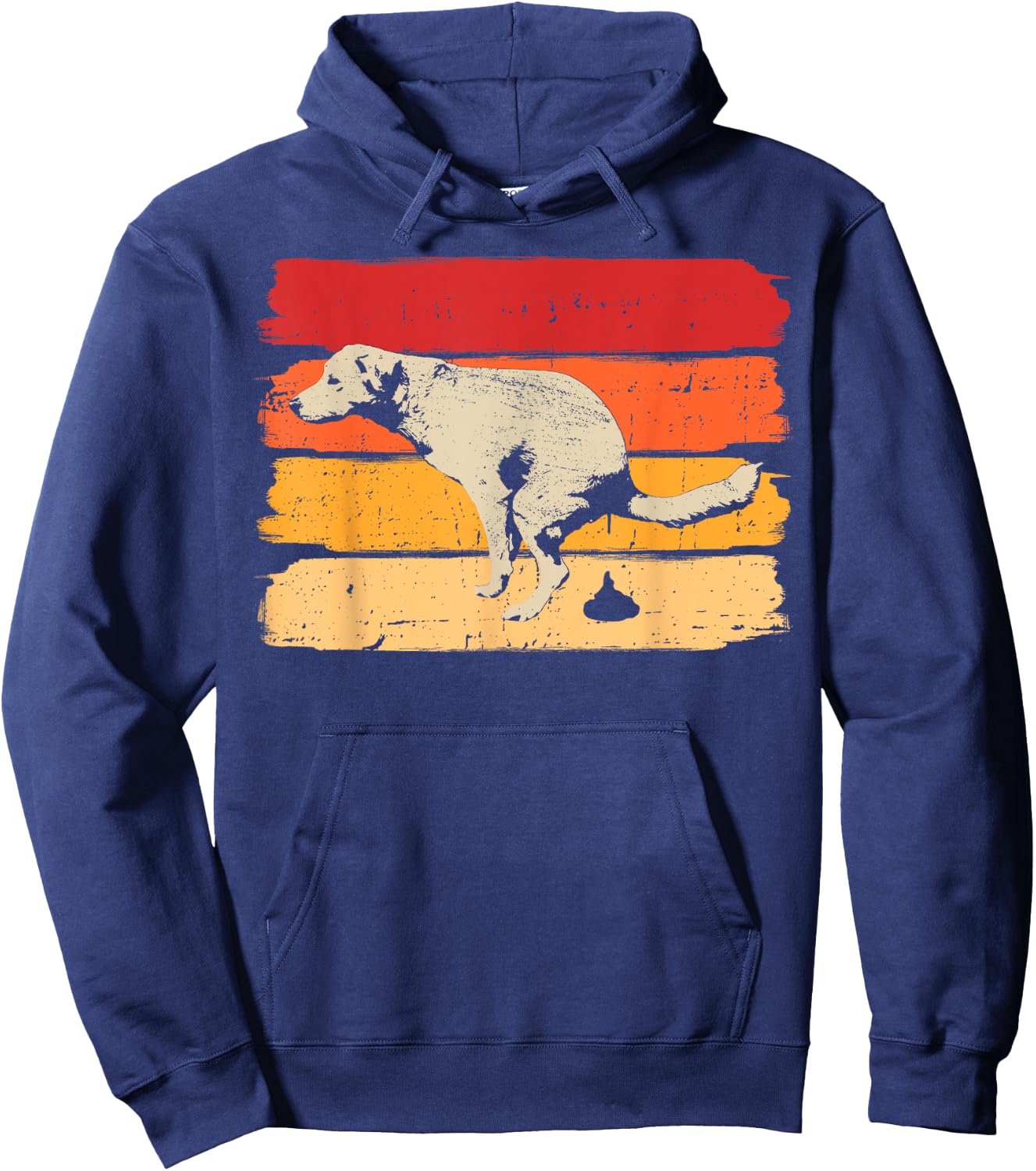 Retro Dog Pooping Pet Walking for Canine Owner Women Hoodie - Hoodie | Navy
