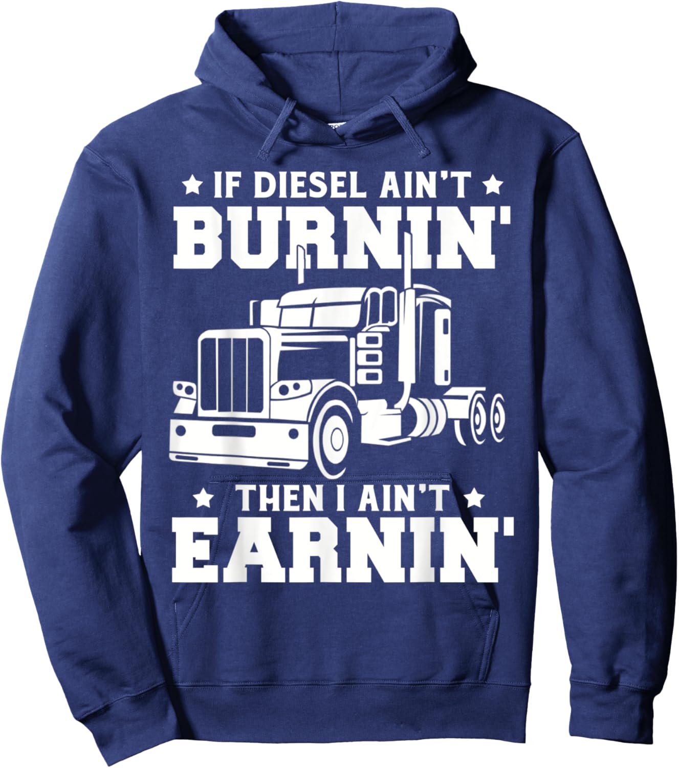 Trucker Men Women Big Rig Trucking Truckin' Road Lorry Hoodie - Hoodie | Navy