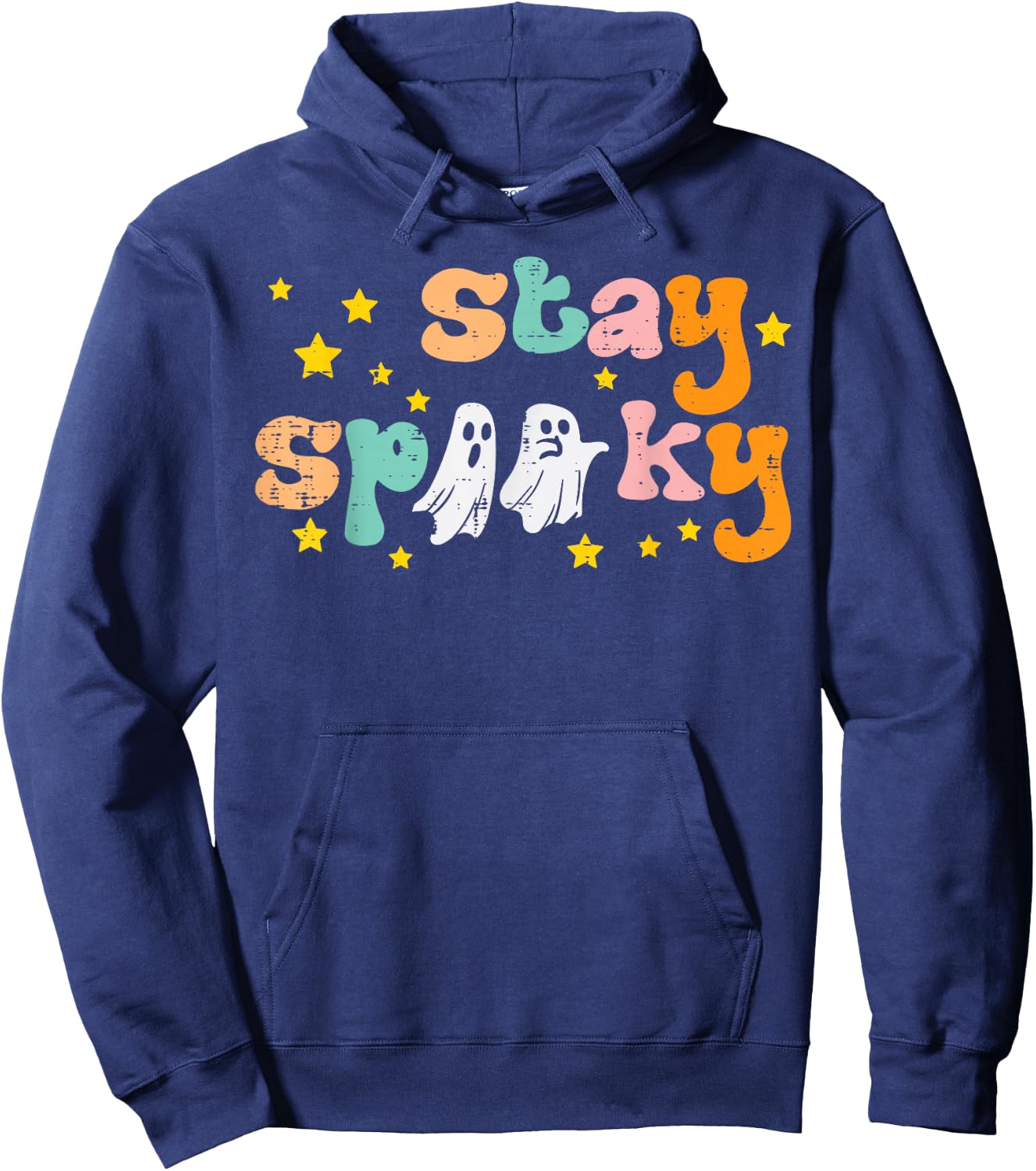Spooky Ghosts Retro Vintage Halloween Costume Men Women Kids Hoodie - Hoodie | Navy