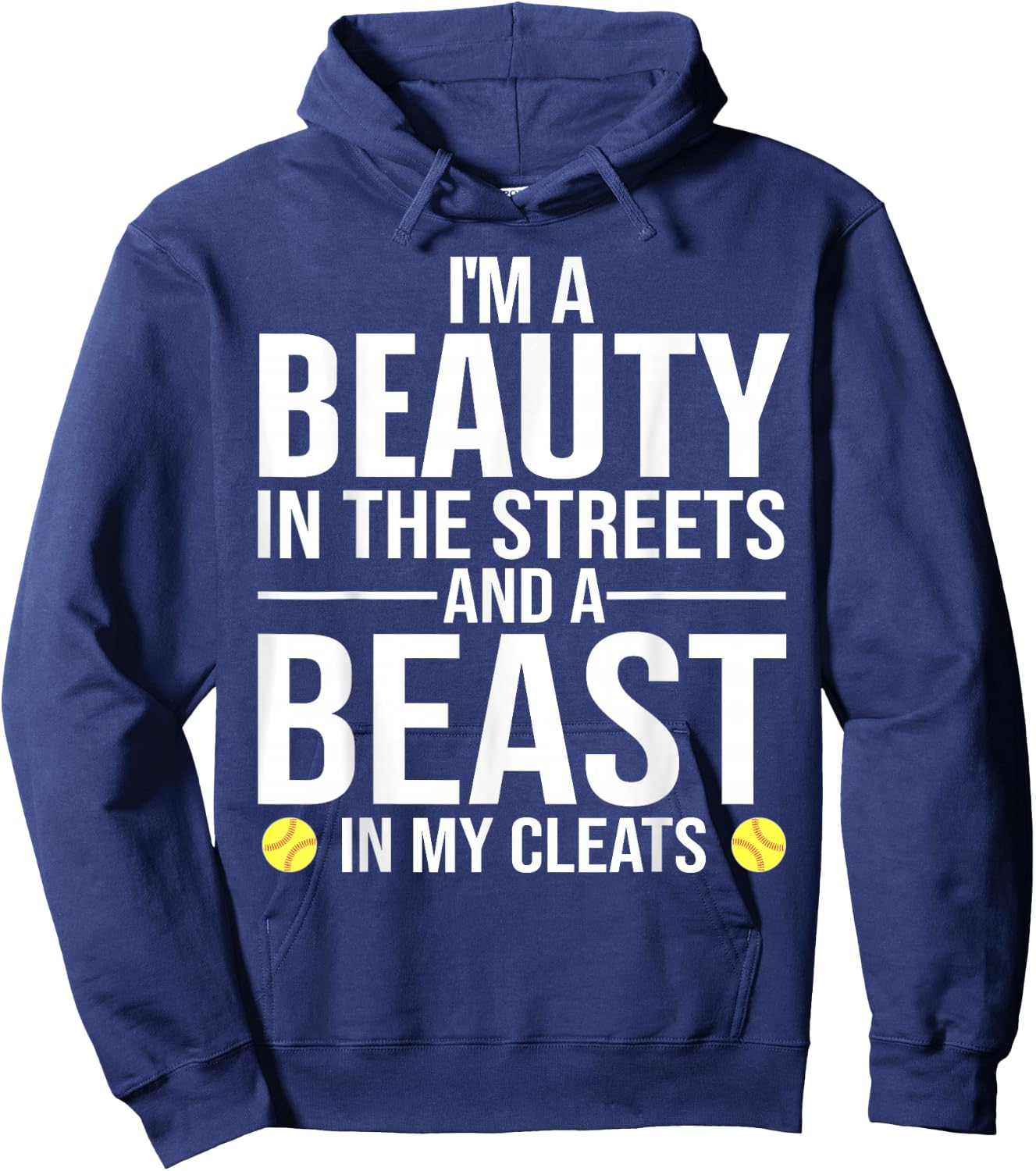 Funny Softball Design Girls Softball Team Player Hoodie - Hoodie | Navy