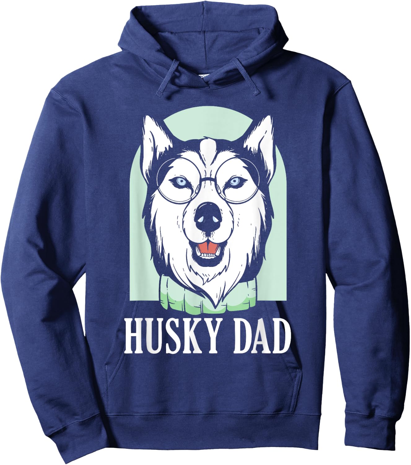 Husky Dad Huskies Lover Owner Dog Husky Father Daddy Papa Hoodie - Hoodie | Navy