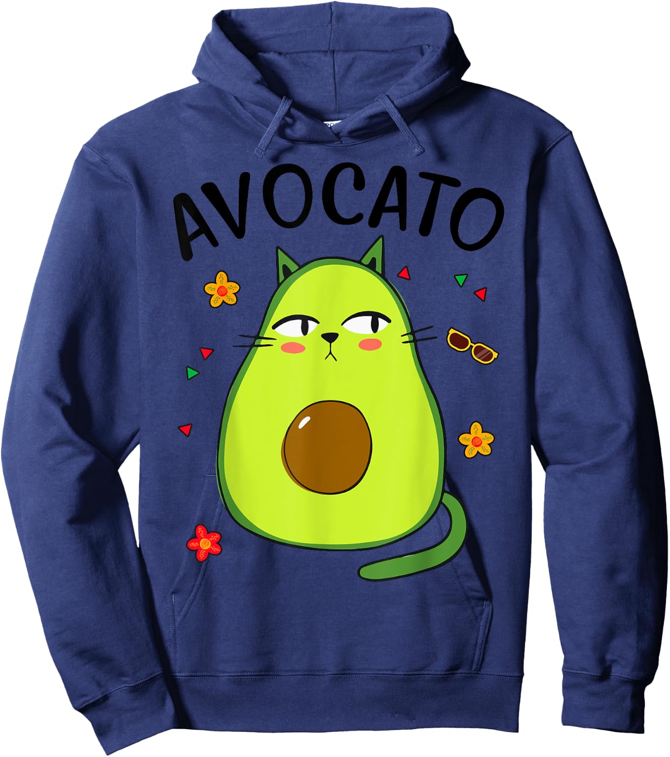 Avocato Avocado Cat Shirt Cinco Mayo Funny Mexican Men Women Hoodie - Hoodie | Navy