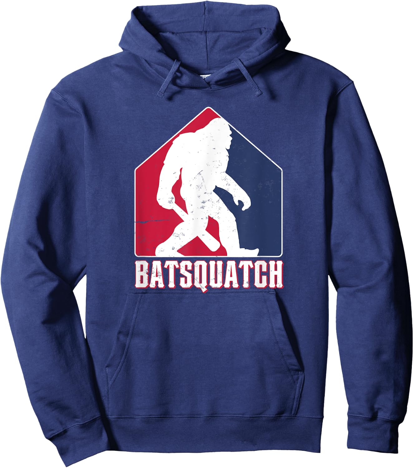 Funny Batsquatch Baseball Sports Fan Sasquatch Patriotic Women Men Hoodie - Hoodie | Navy