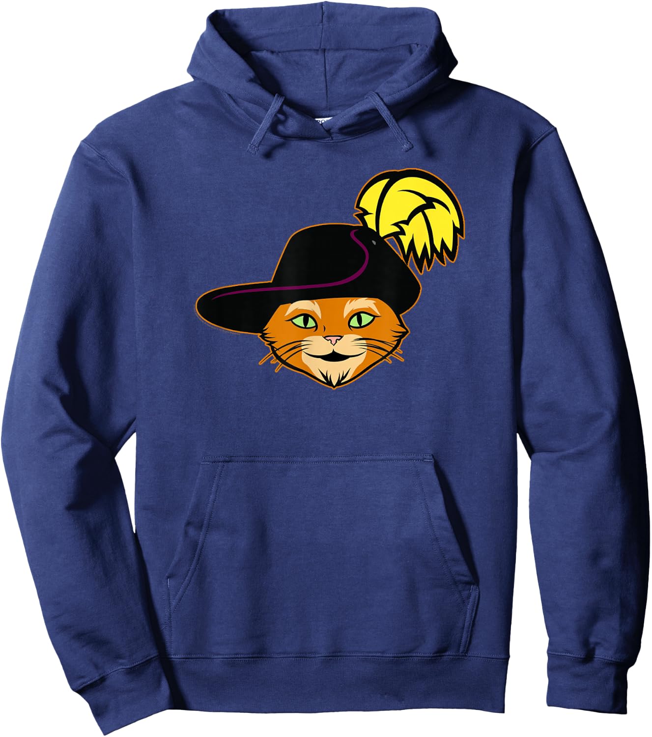 Shrek Puss in Boots Big Face Silhouette Hoodie - Hoodie | Navy