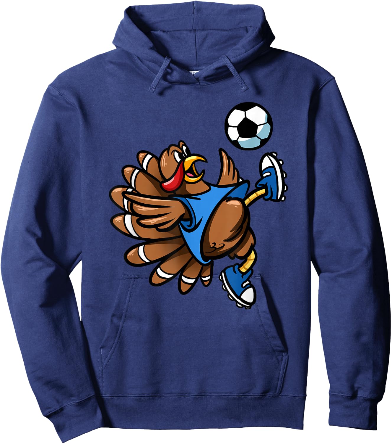 Bicycle Kick Turkey Men Boys Thanksgiving Soccer Hoodie - Hoodie | Navy
