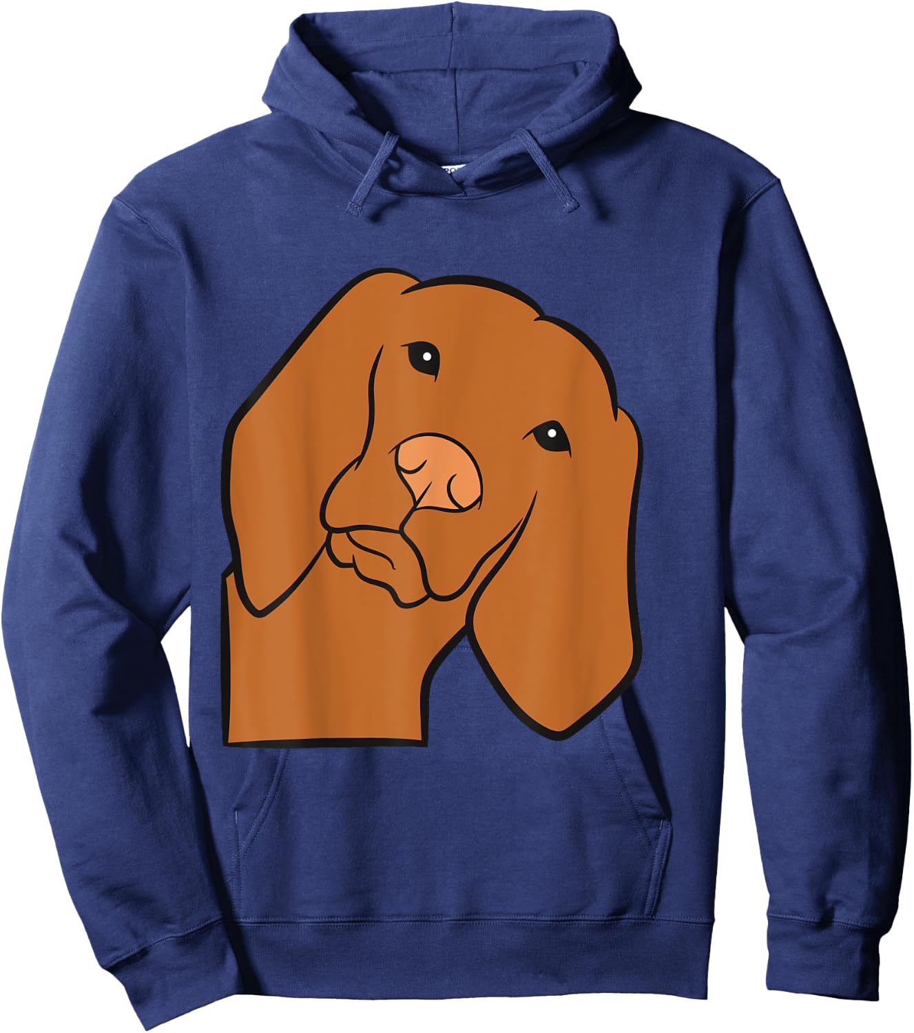Cute Vizsla Dog Peeking From Side Hungarian Vizsla Hoodie - Hoodie | Navy