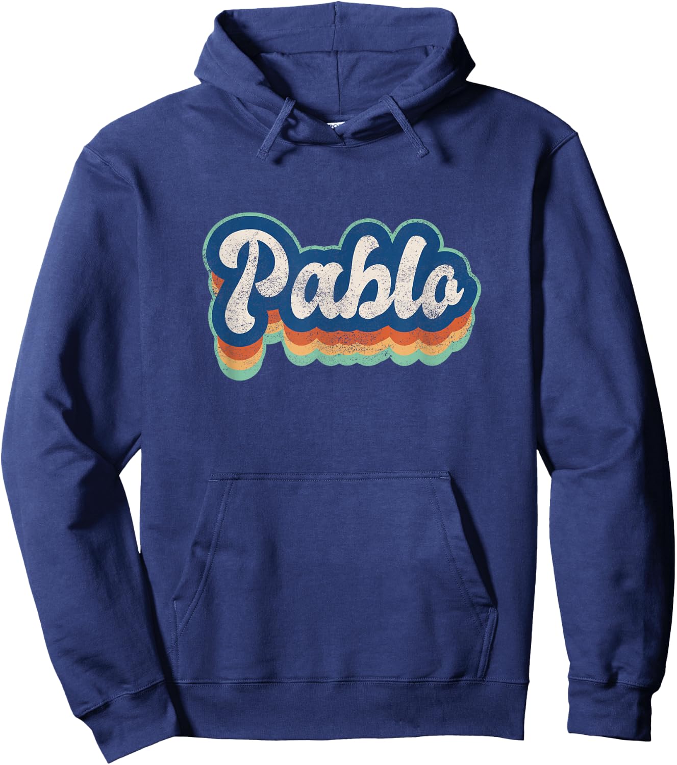 Pablo First Name Boy Vintage Style 70s 80s Personalized Hoodie - Hoodie | Navy