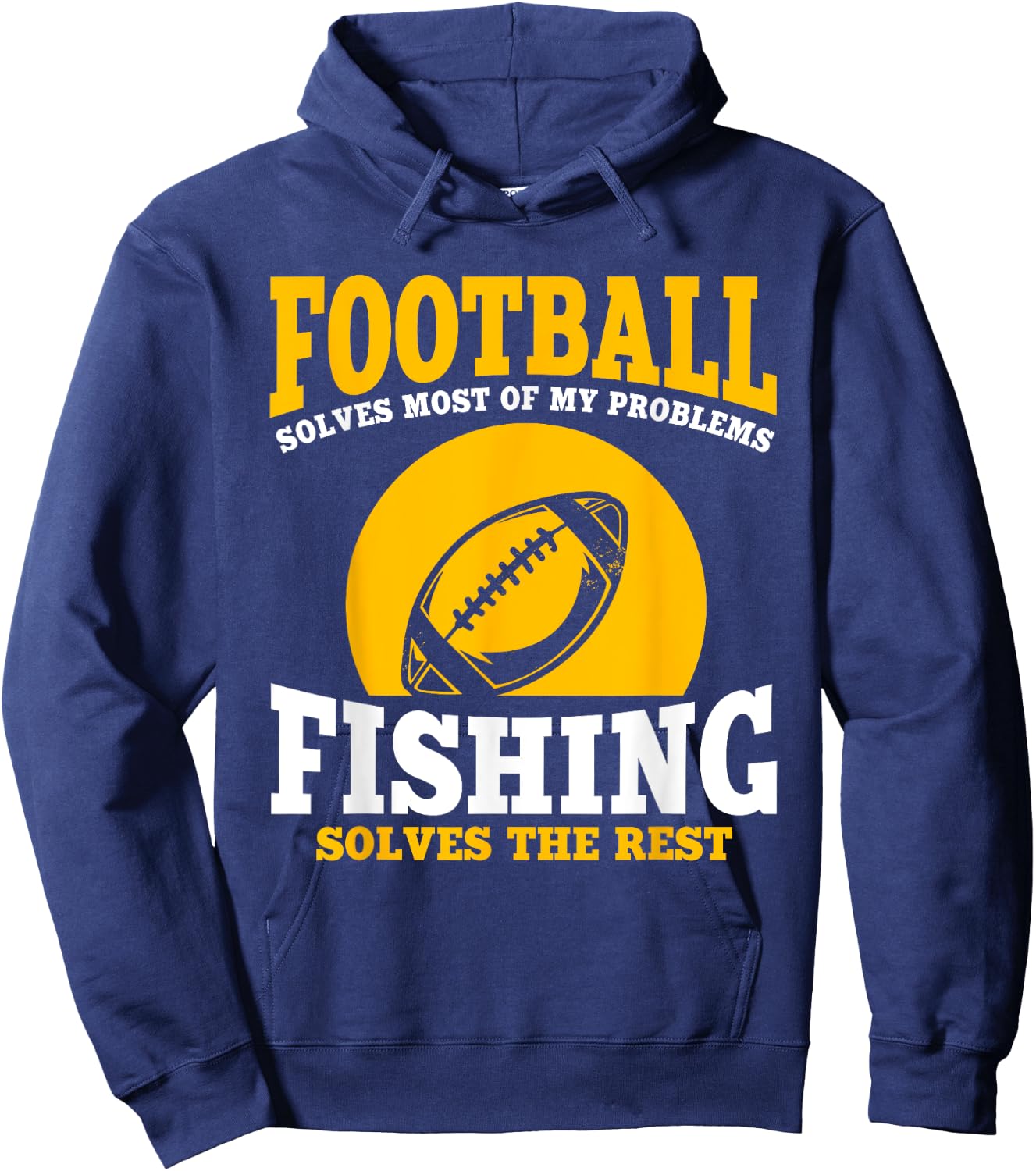 Funny Football And Fishing Outfit Love Catch Fish Hoodie - Hoodie | Navy