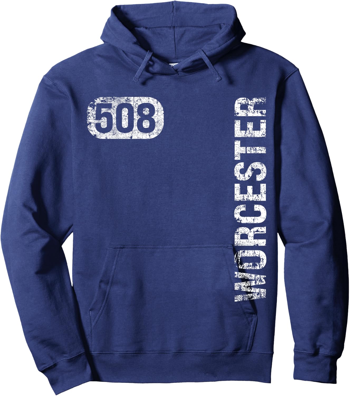 Worcester Massachusetts 508 Area Code Vintage Retro Hoodie - Hoodie | Navy
