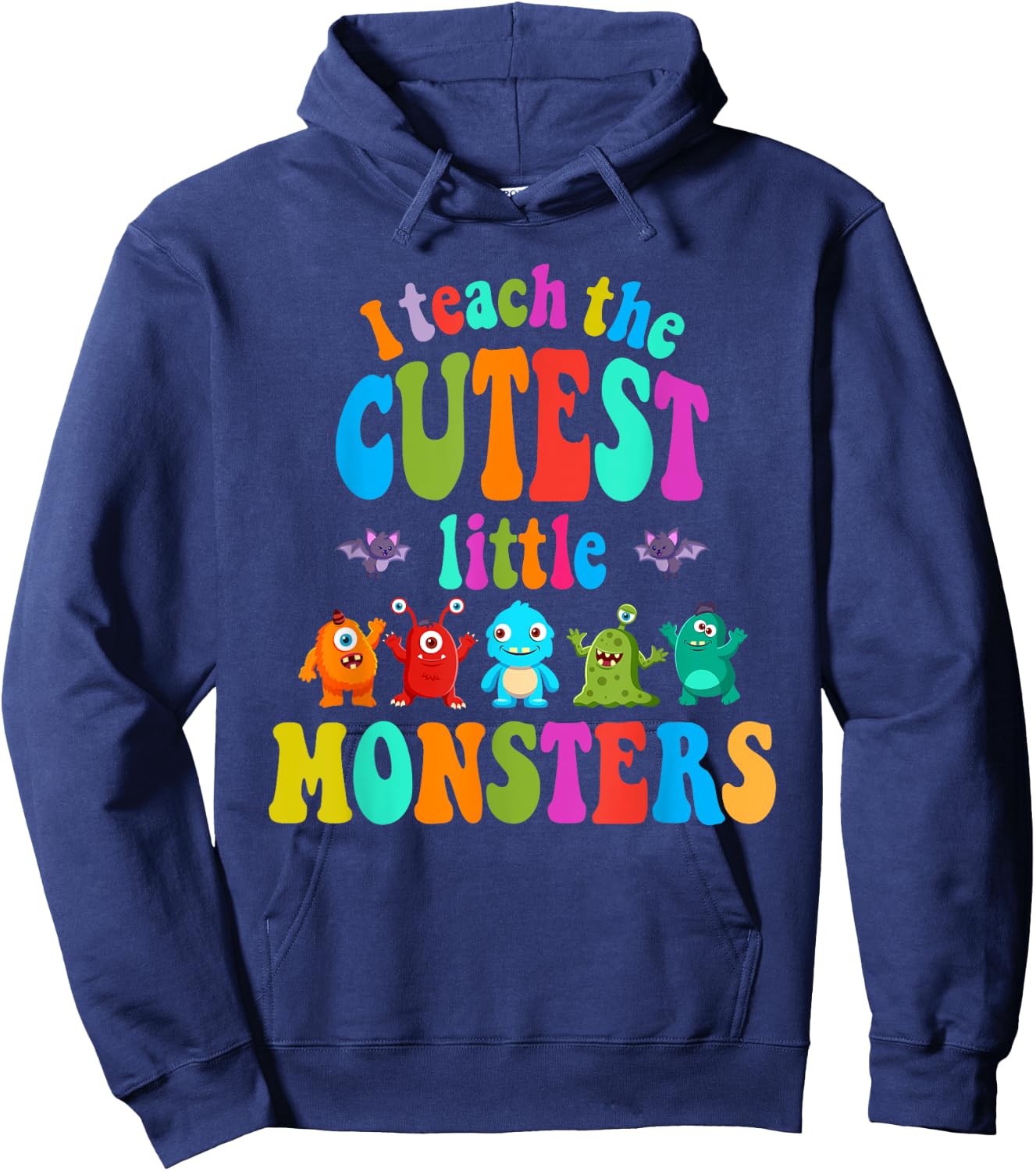 I Teach the Cute Little Monsters Halloween Costume Women Kids Hoodie - Hoodie | Navy