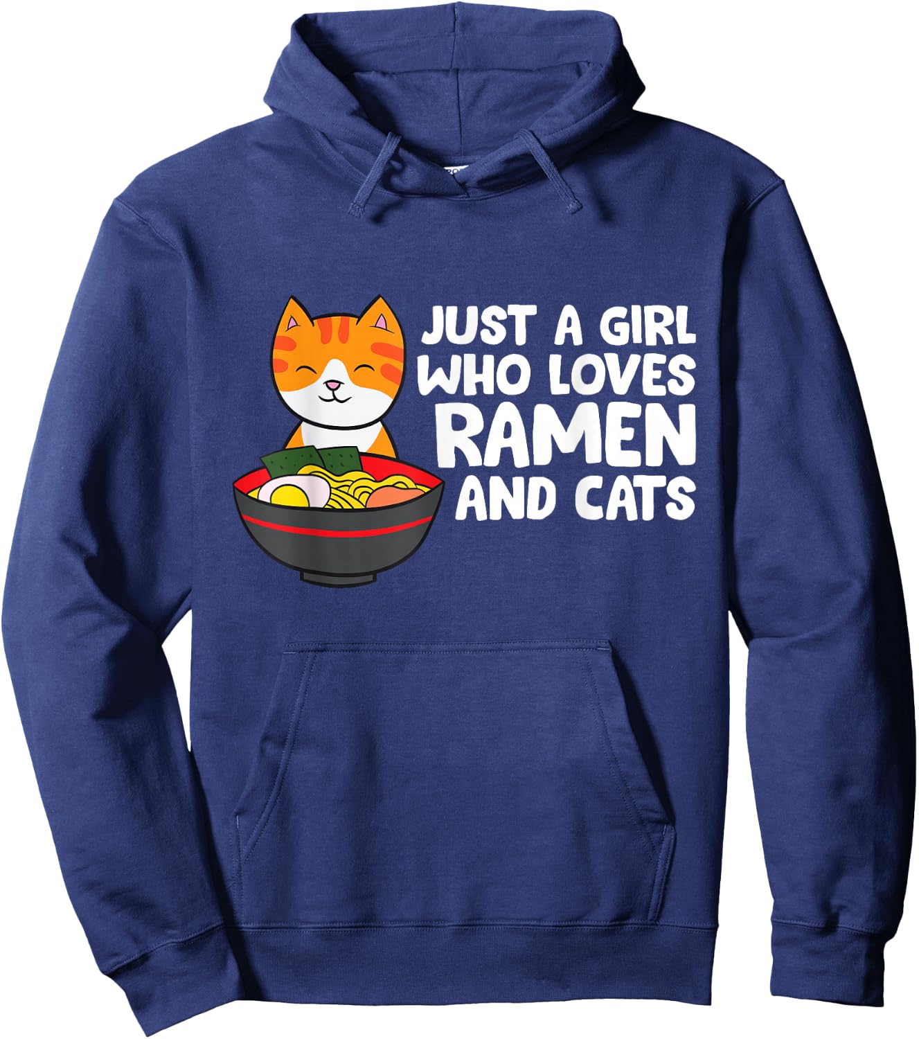 Just a Girl Who Loves Ramen And Cats Hoodie - Hoodie | Navy